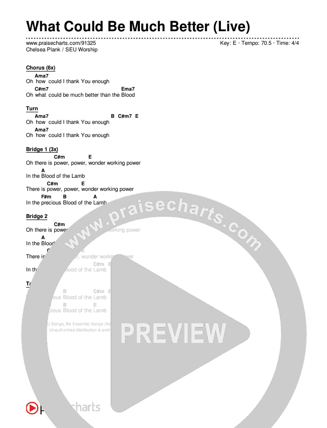 What Could Be Much Better (Live) Chords & Lyrics (SEU Worship / Chelsea Plank)