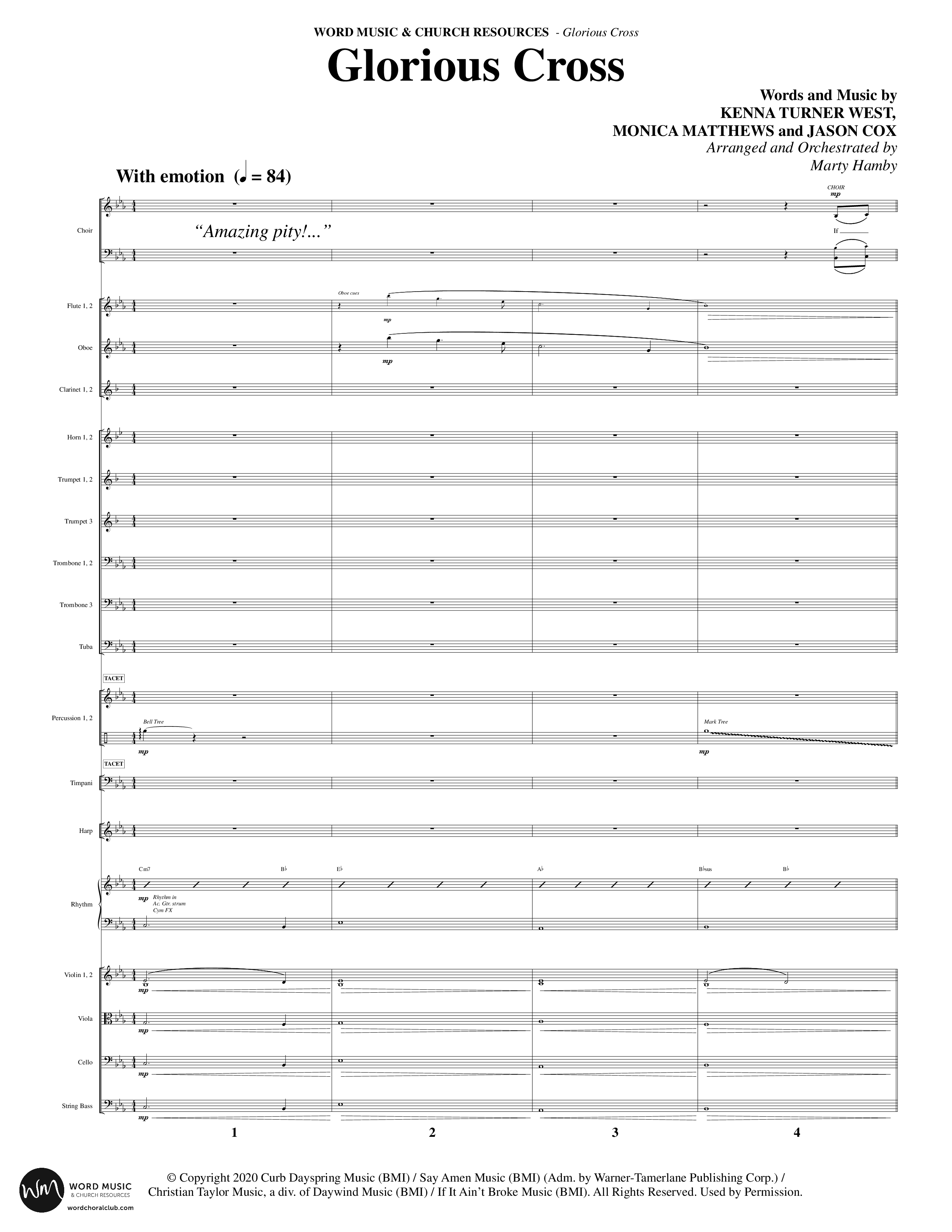 Glorious Cross (8 Song Choral Collection) Song 3 (Orchestration) (Word Music Choral / Arr. Marty Hamby)