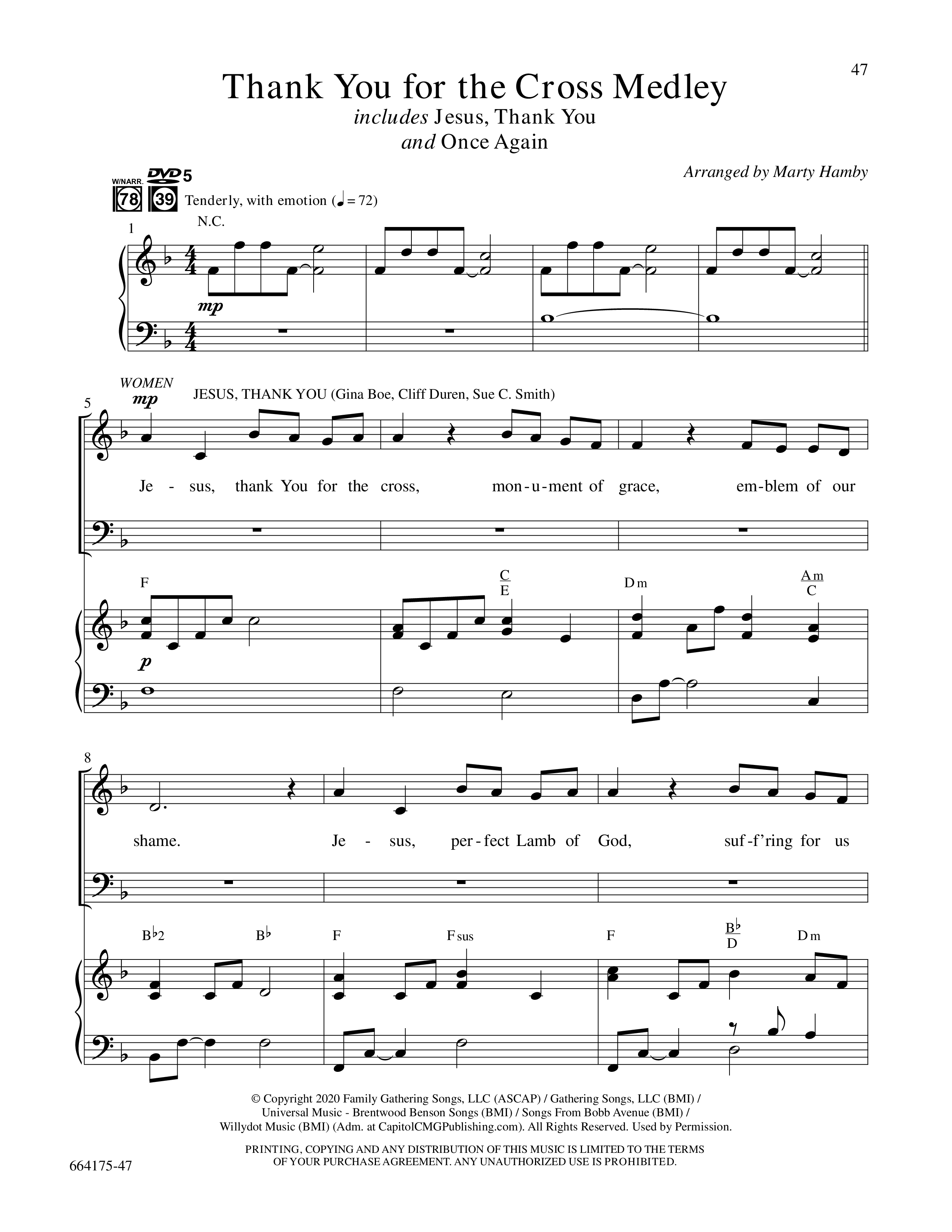 Glorious Cross (8 Song Choral Collection) Song 5 (Piano SATB) (Word Music Choral / Arr. Marty Hamby)