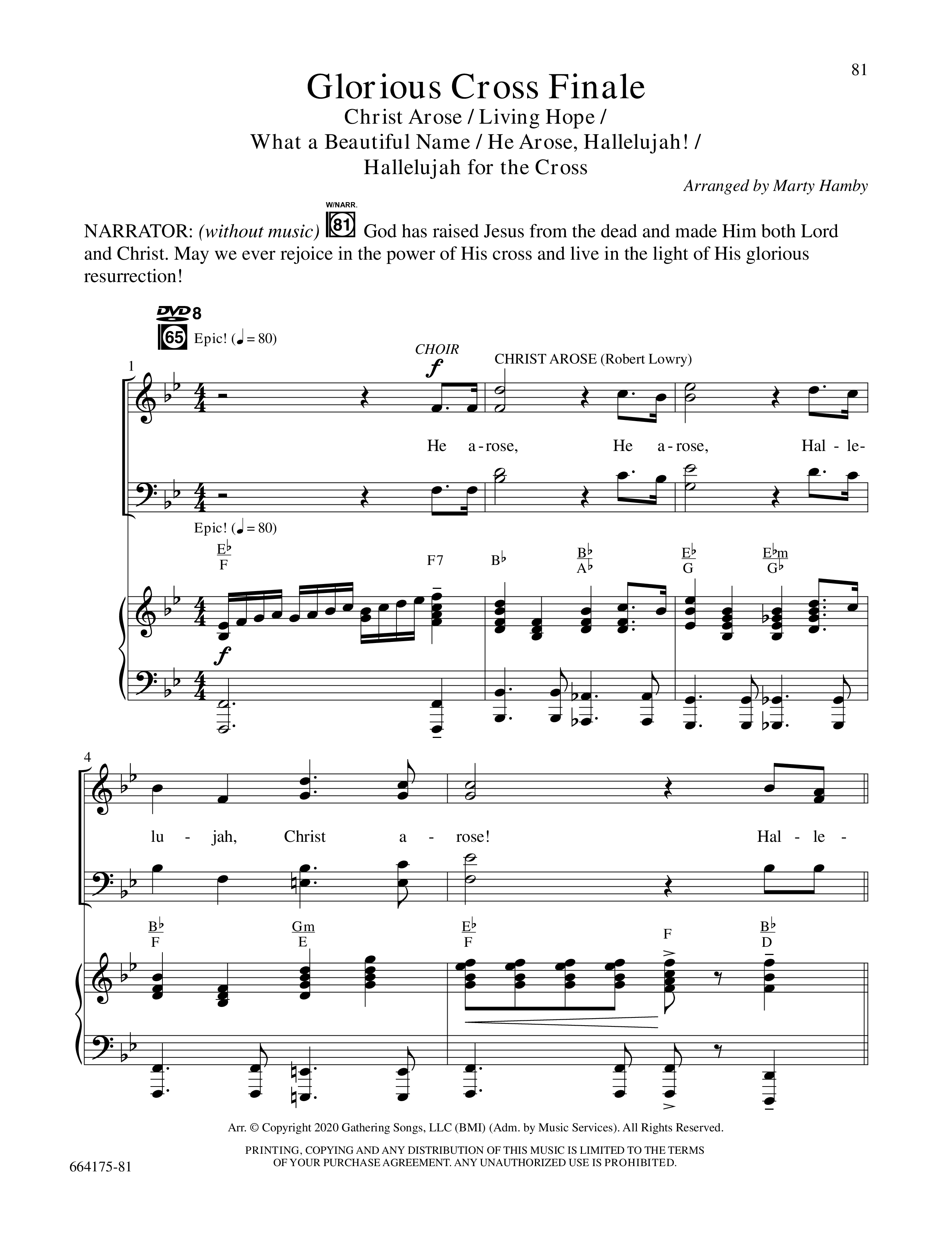 Glorious Cross (8 Song Choral Collection) Song 8 (Piano SATB) (Word Music Choral / Arr. Marty Hamby)