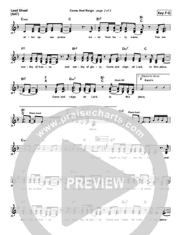 Come And Reign Lead (SAT) (Brent Anderson)