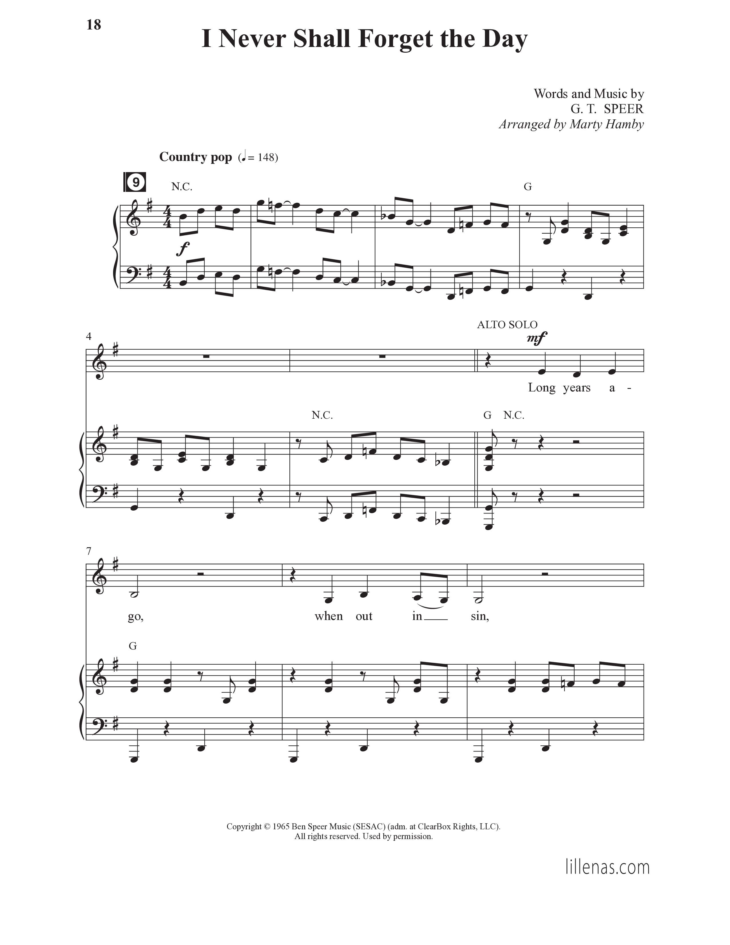 Sunday Southern Favorites Vol. 1 (12 Song Choral Collection) Song 2 (Piano SATB) (Lillenas Choral / Arr. Marty Hamby)