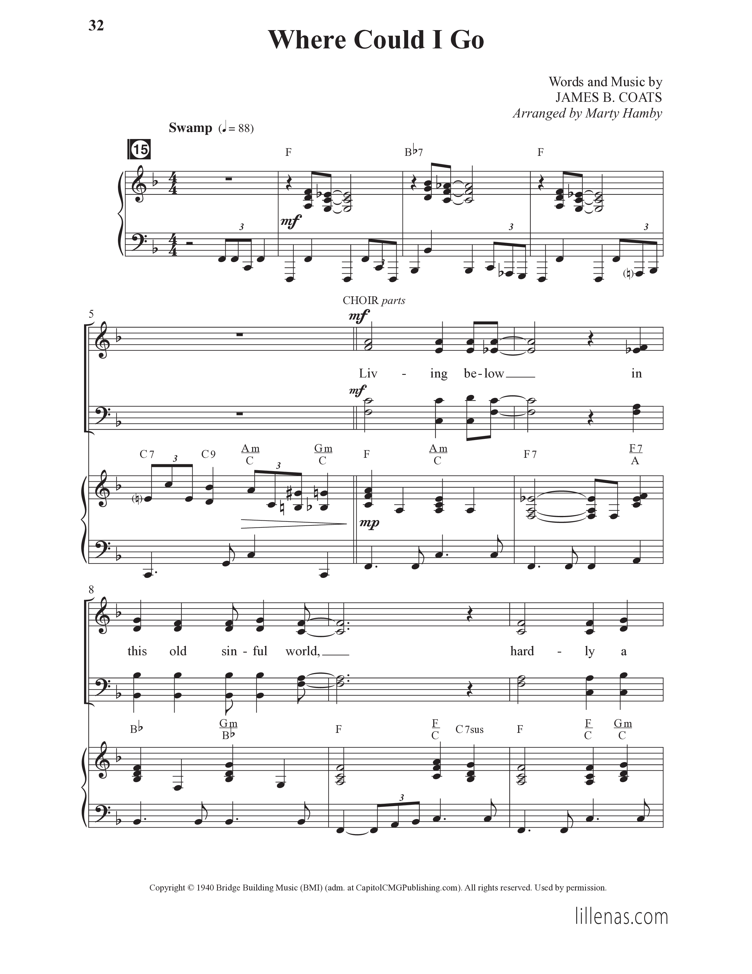 Sunday Southern Favorites Vol. 1 (12 Song Choral Collection) Song 3 (Piano SATB) (Lillenas Choral / Arr. Marty Hamby)