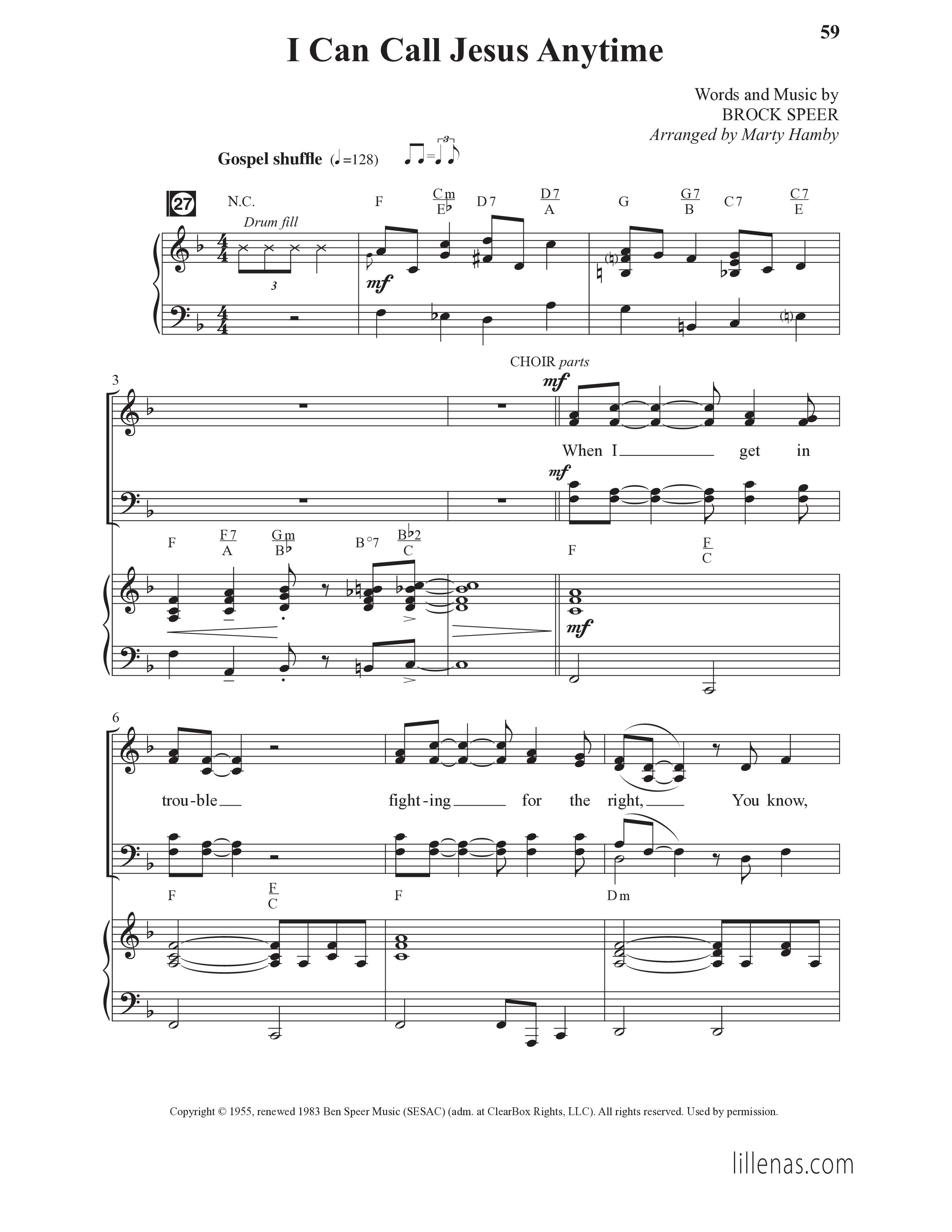 Sunday Southern Favorites Vol. 1 (12 Song Choral Collection) Song 5 (Piano SATB) (Lillenas Choral / Arr. Marty Hamby)