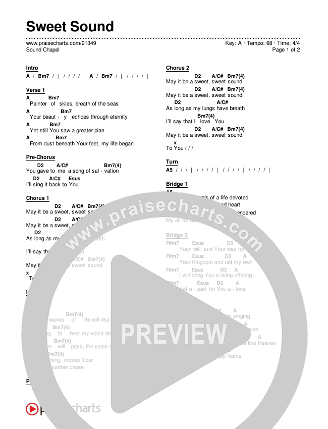 Sweet Sound Chords & Lyrics (Sound Chapel)