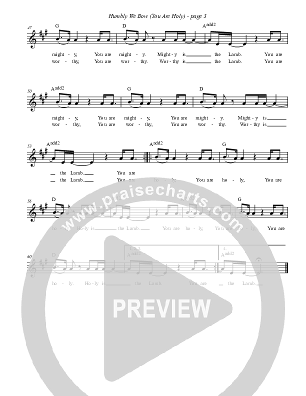 Humbly We Bow Lead Sheet (Brent Anderson)