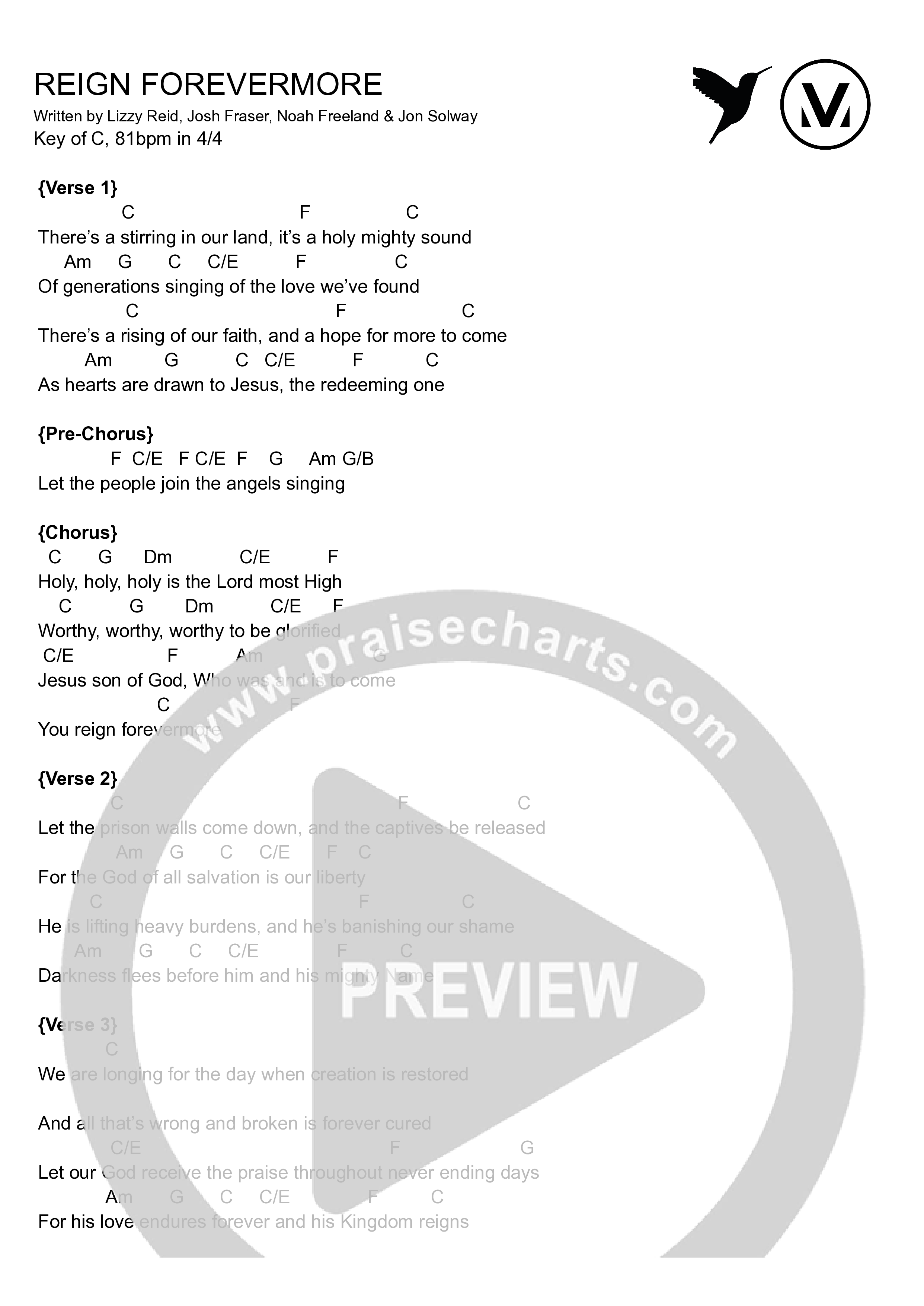 Still Worthy Chord Chart (V1 Worship)