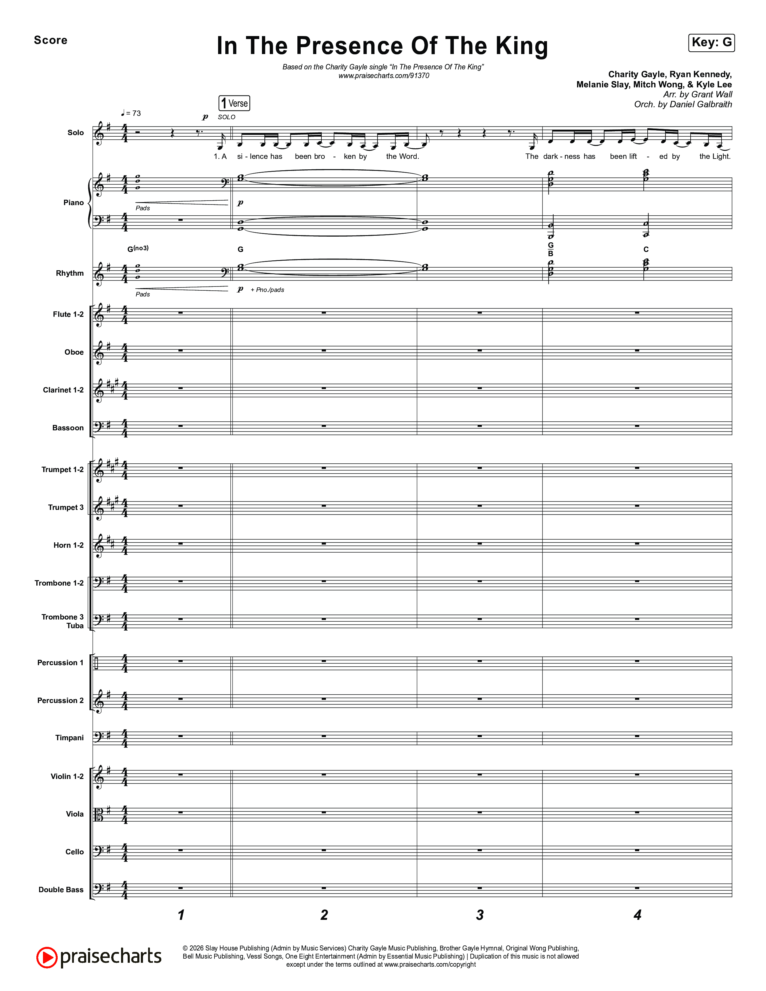 In The Presence Of The King Orchestration (Charity Gayle)