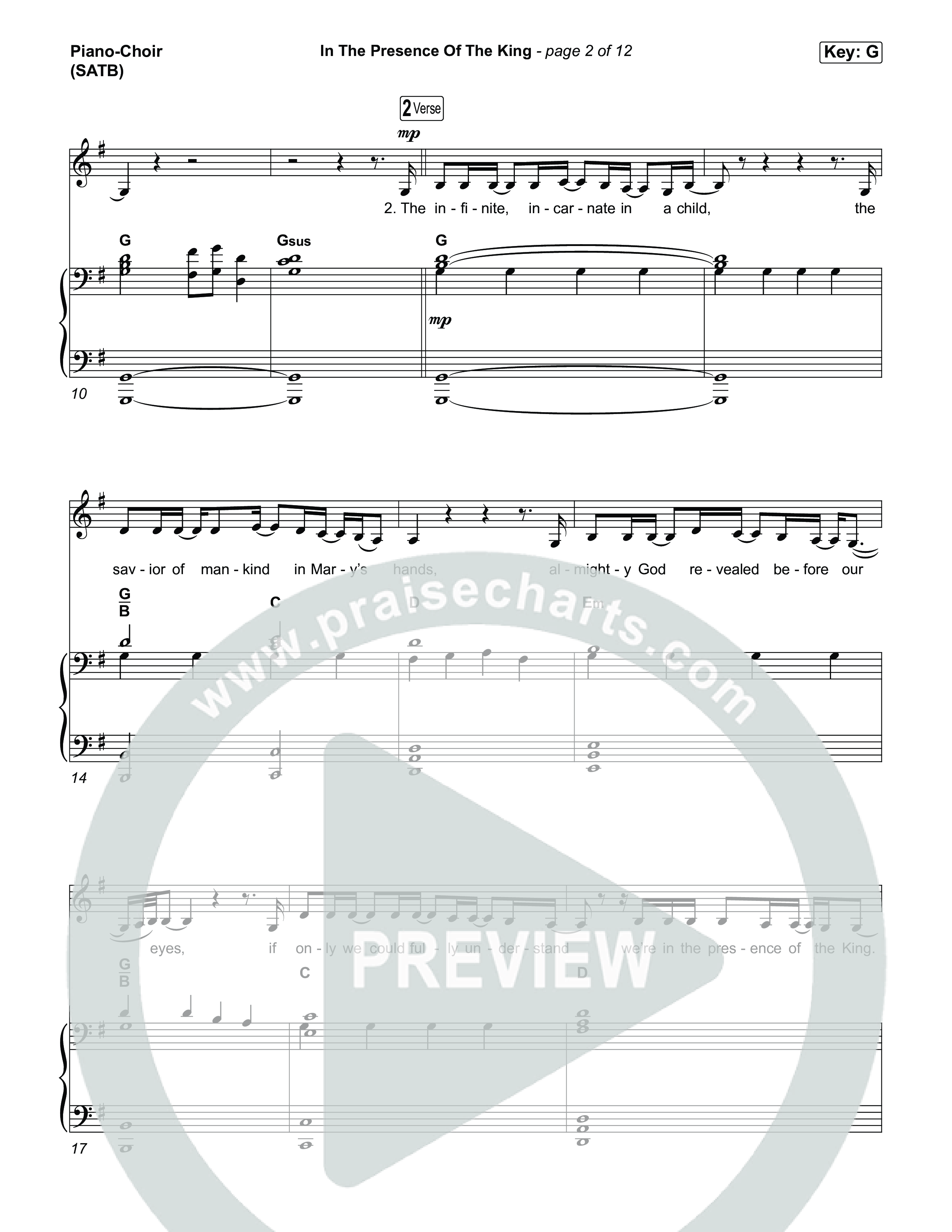 In The Presence Of The King Piano/Vocal (SATB) (Charity Gayle)