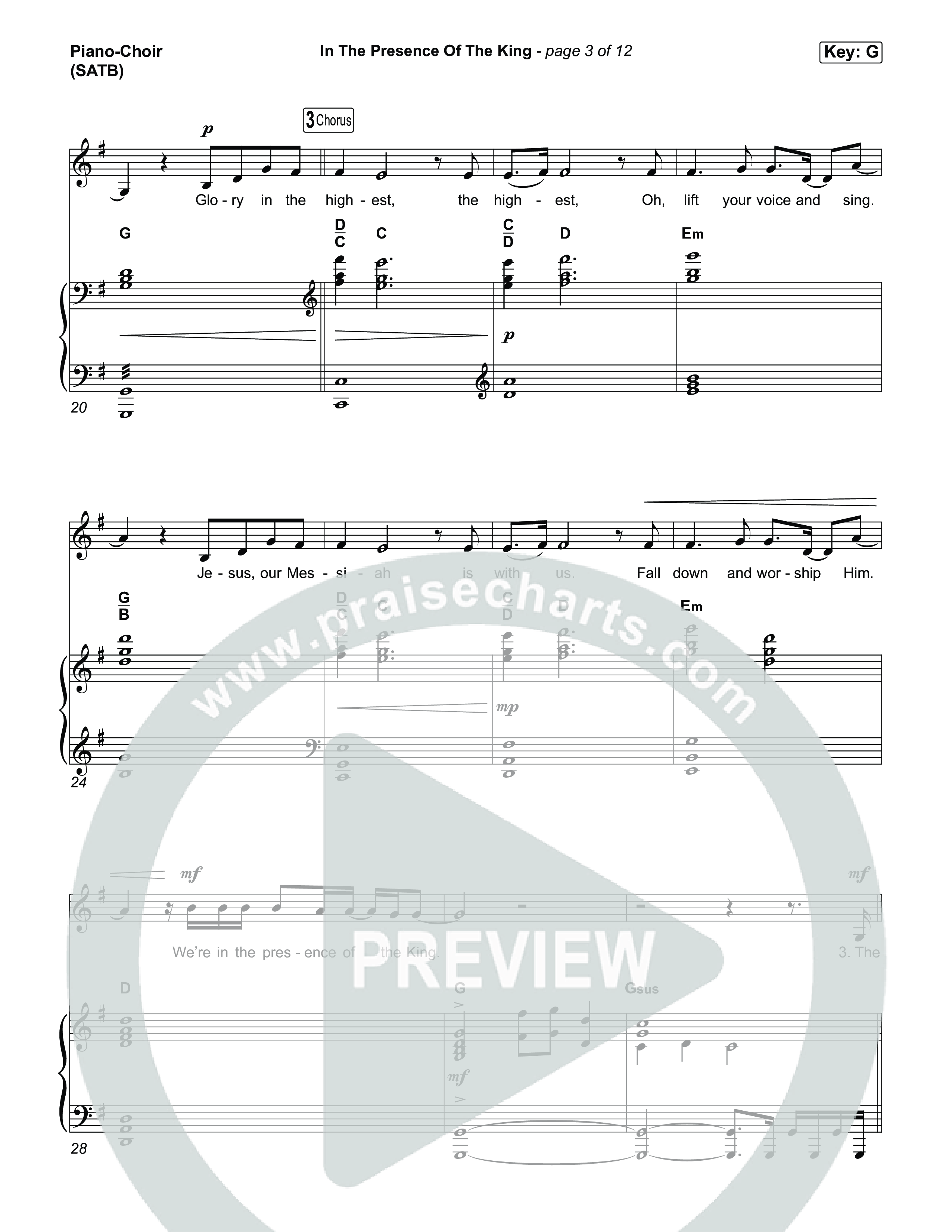 In The Presence Of The King Piano/Vocal (SATB) (Charity Gayle)