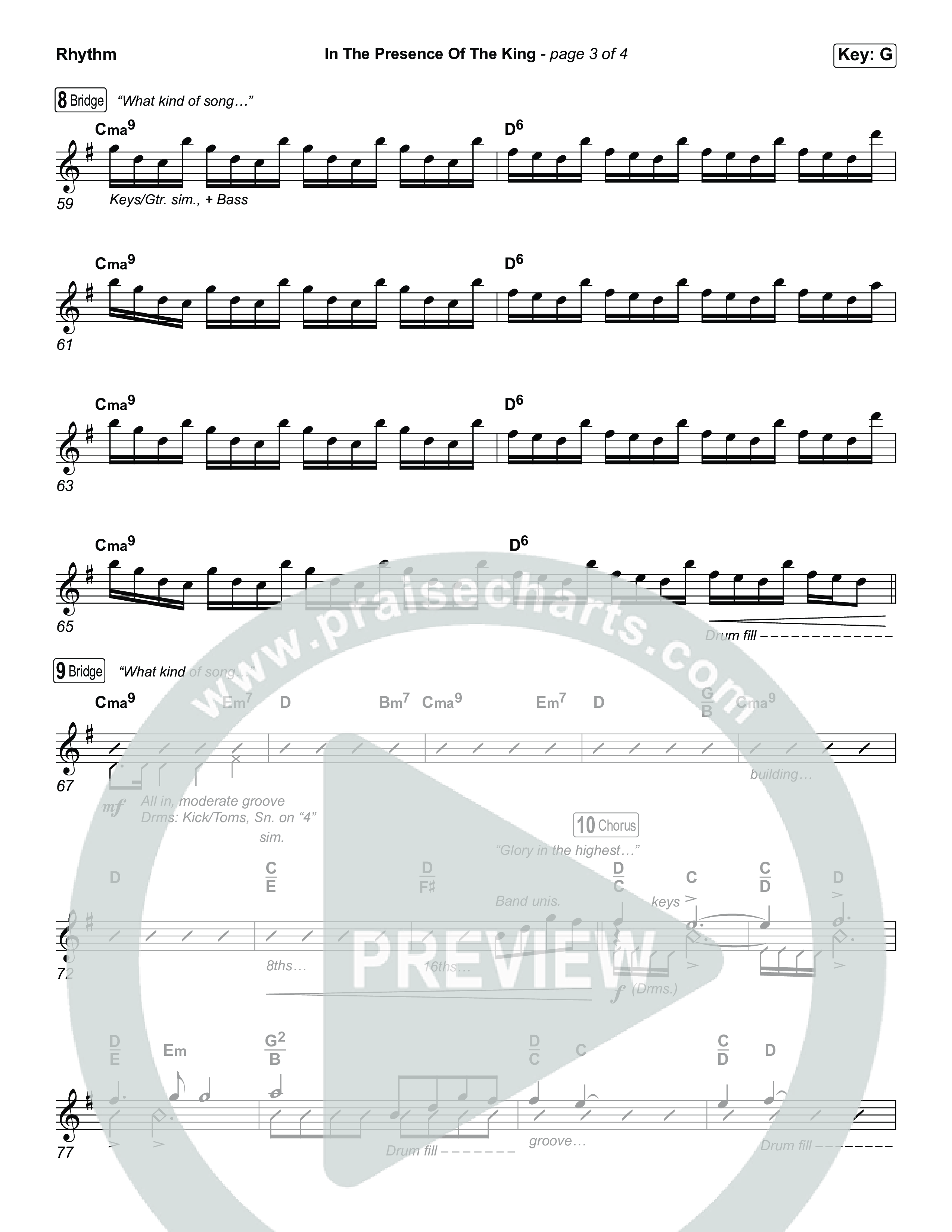 In The Presence Of The King Rhythm Chart (Charity Gayle)