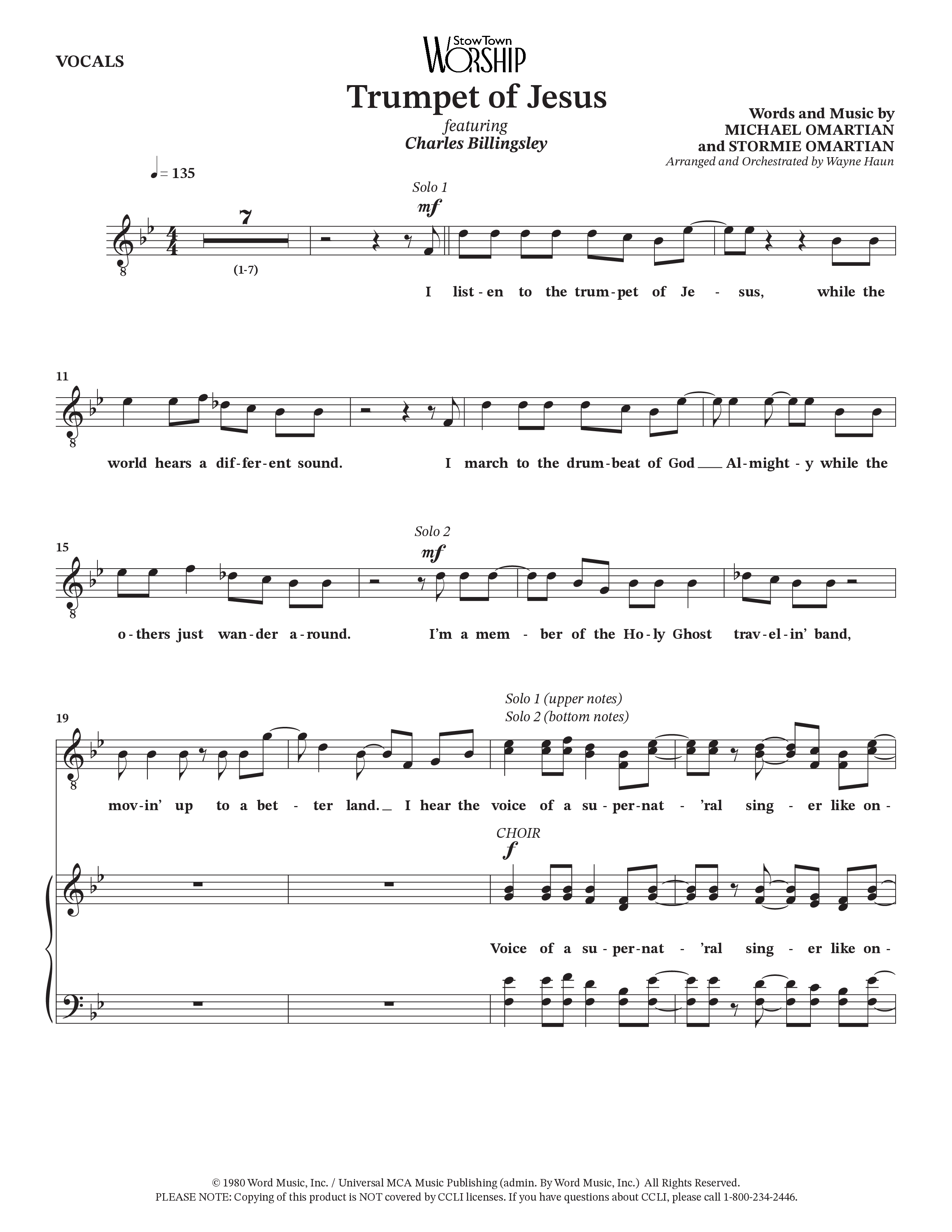 Trumpet Of Jesus (Choral Anthem SATB) Choir Sheet (Charles Billingsley / Russ Taff / Arr. Wayne Haun)