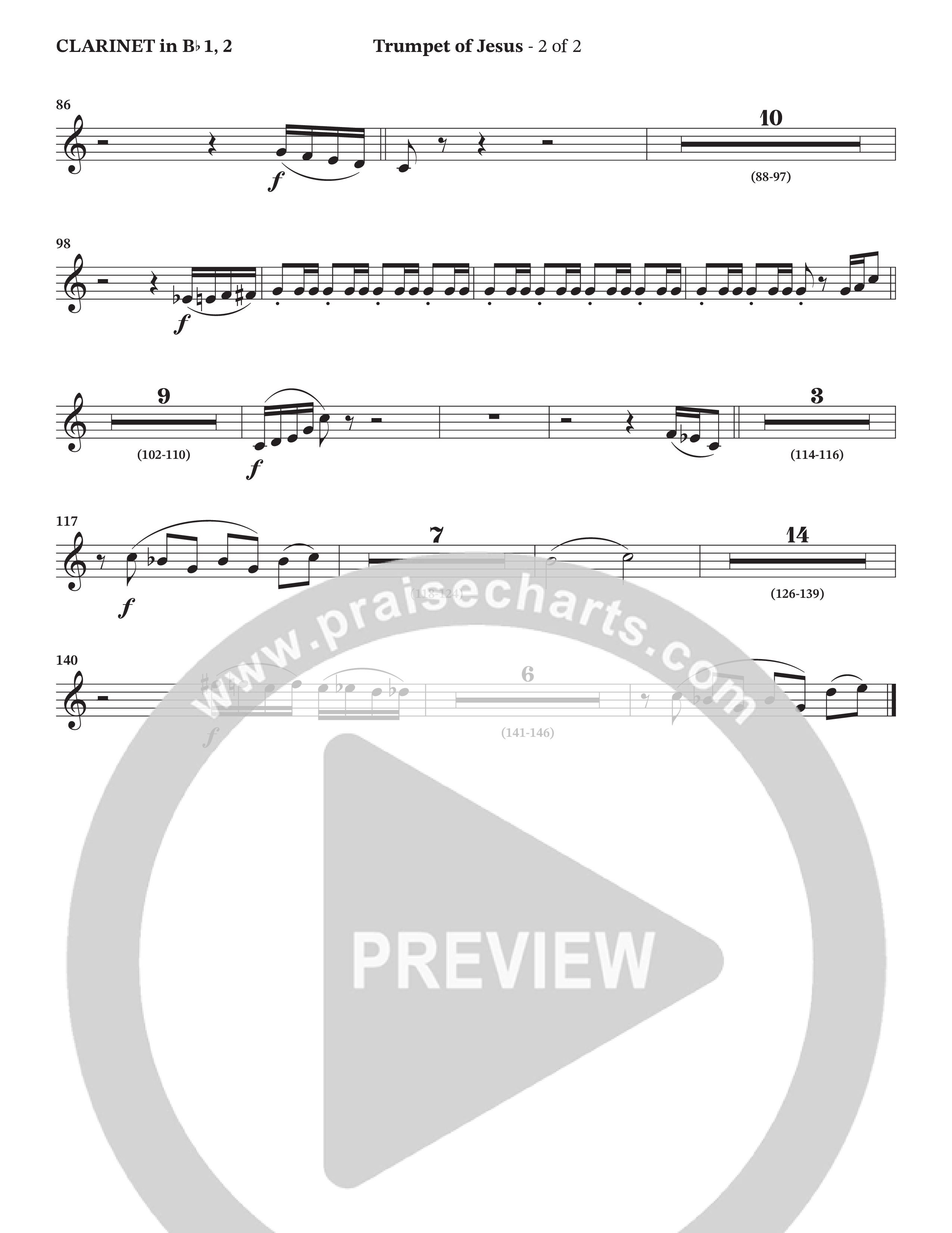 Trumpet Of Jesus (Choral Anthem SATB) Clarinet 1/2 (Charles Billingsley / Russ Taff / Arr. Wayne Haun)