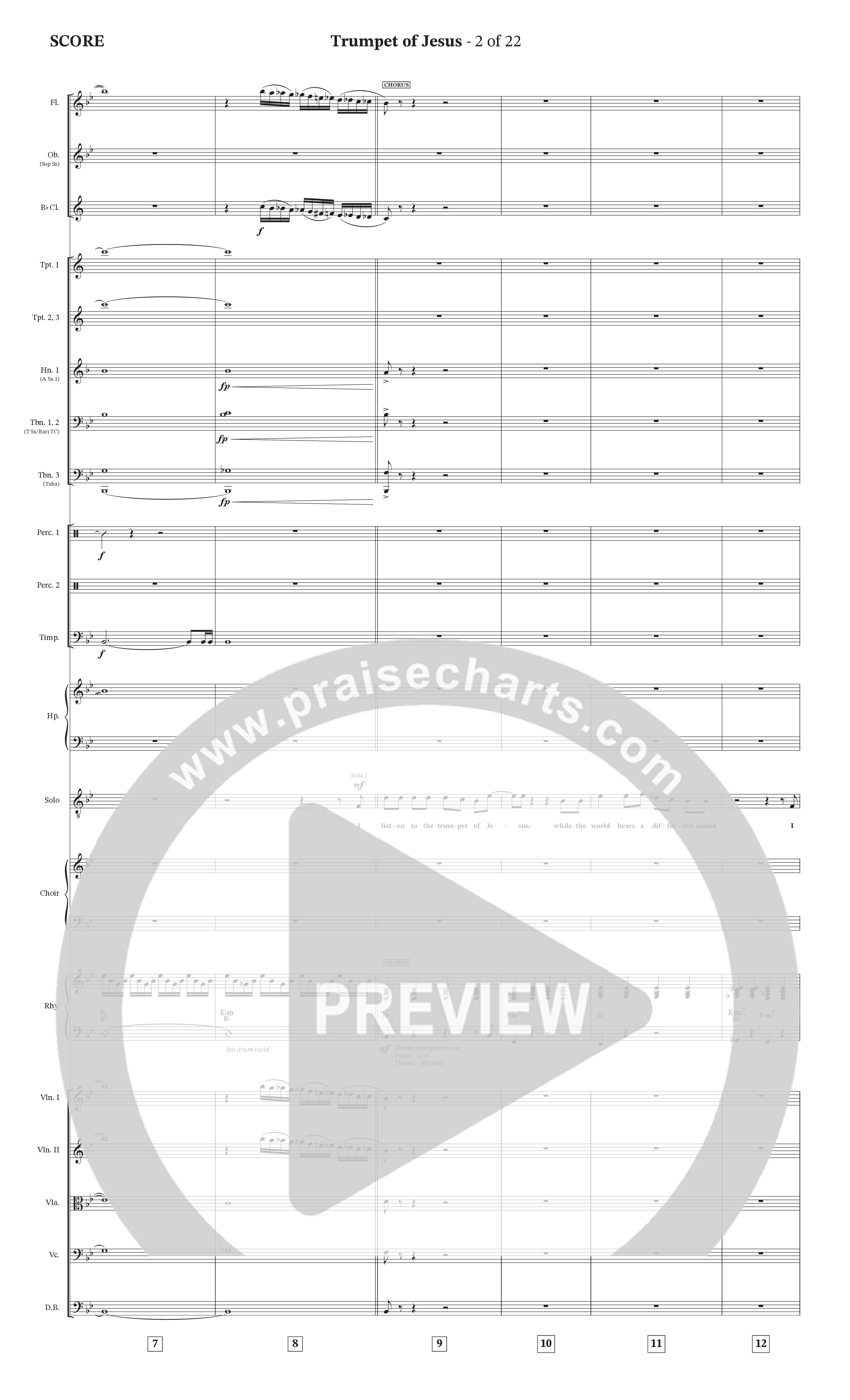 Trumpet Of Jesus (Choral Anthem SATB) Orchestration (Charles Billingsley / Russ Taff / Arr. Wayne Haun)