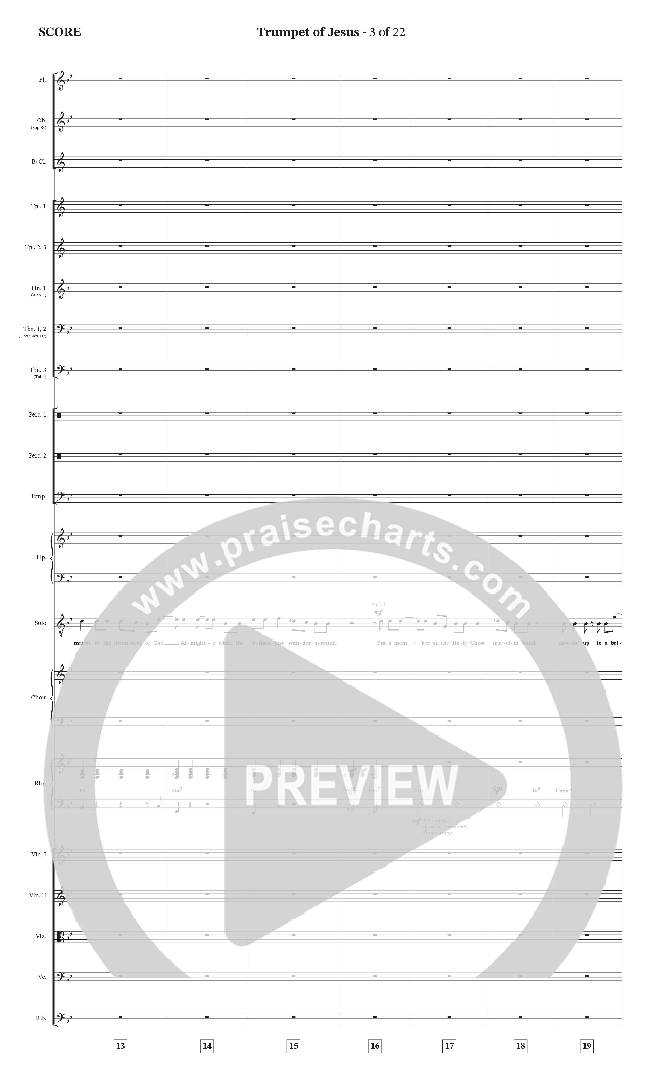 Trumpet Of Jesus (Choral Anthem SATB) Orchestration (Charles Billingsley / Russ Taff / Arr. Wayne Haun)