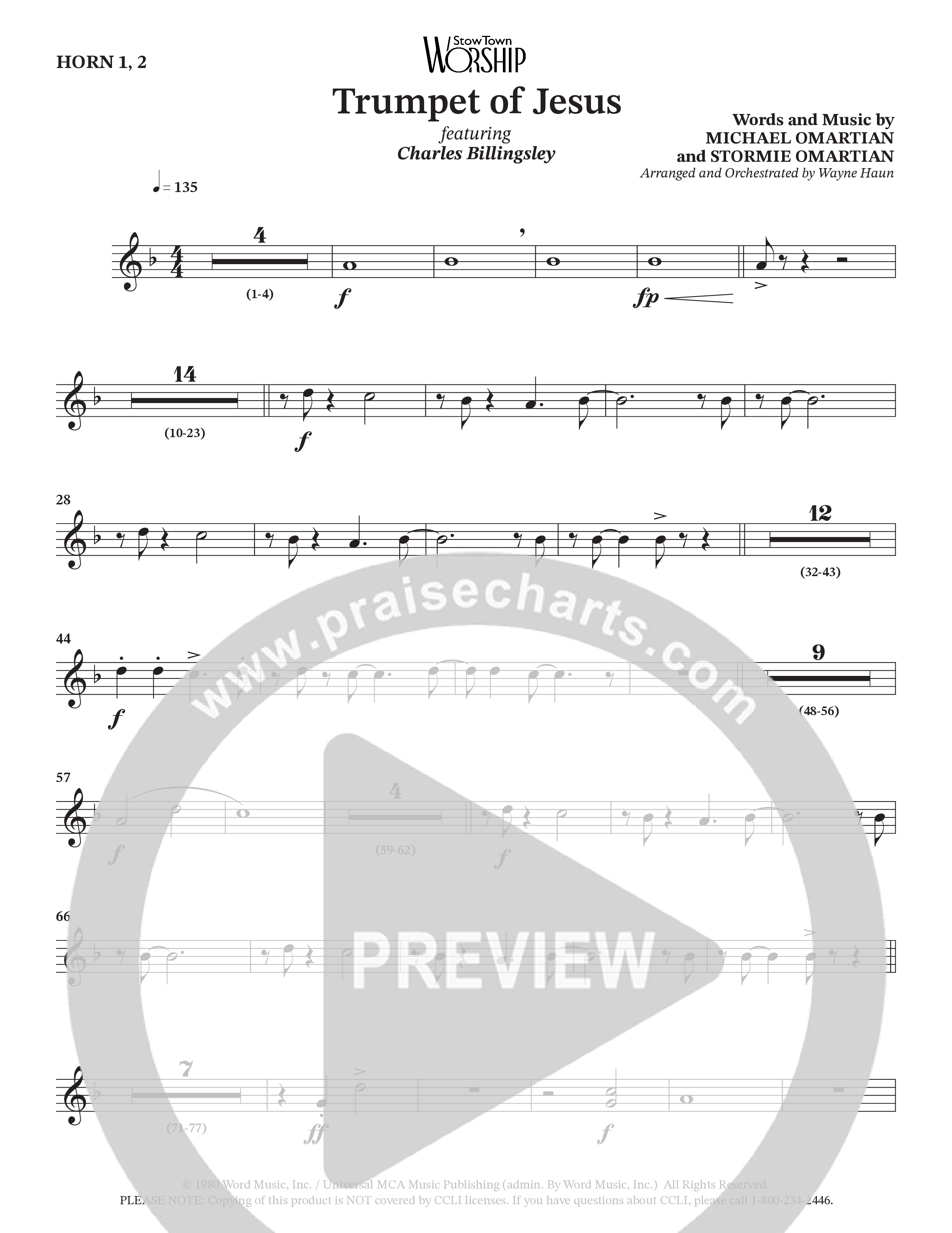 Trumpet Of Jesus (Choral Anthem SATB) Brass Pack (Charles Billingsley / Russ Taff / Arr. Wayne Haun)