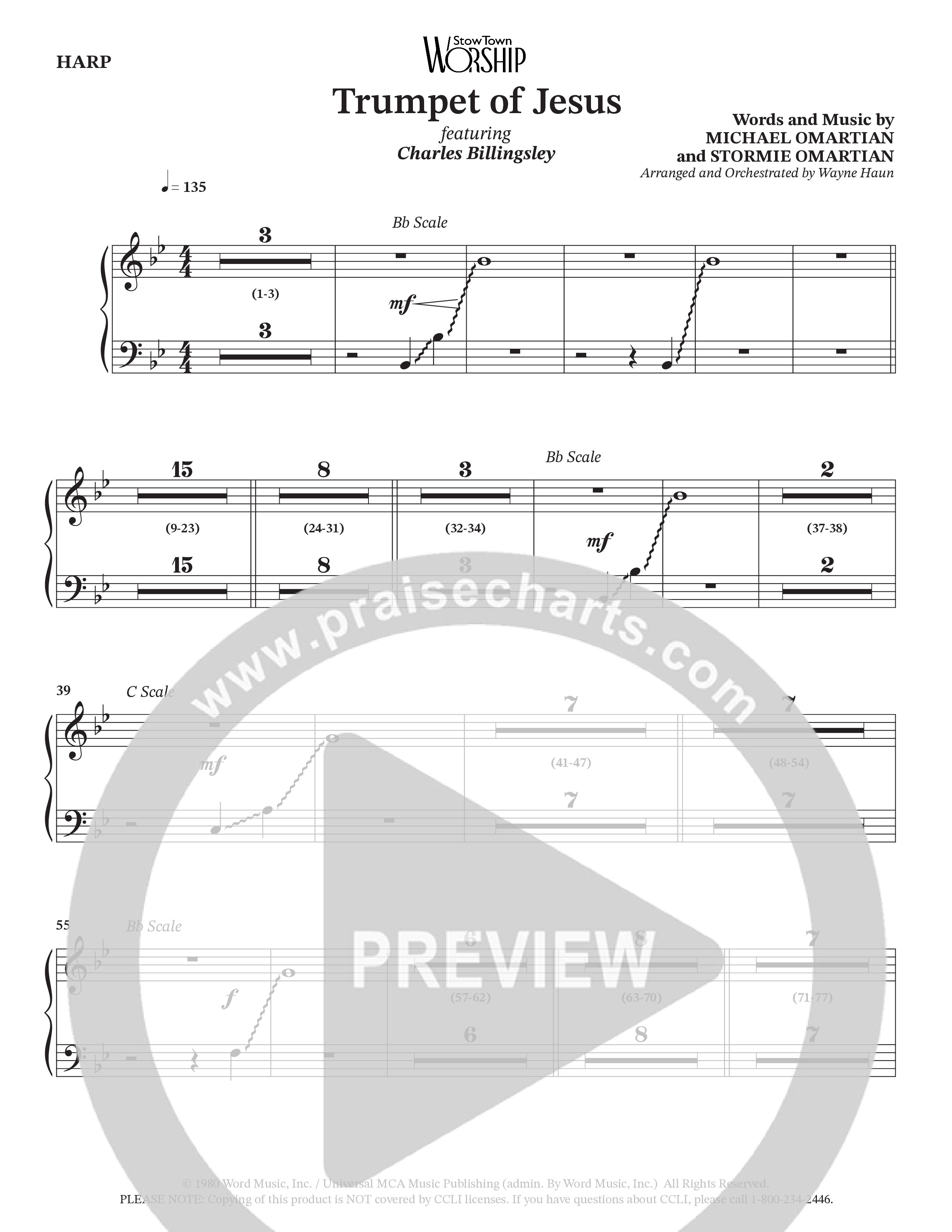 Trumpet Of Jesus (Choral Anthem SATB) Harp (Charles Billingsley / Russ Taff / Arr. Wayne Haun)