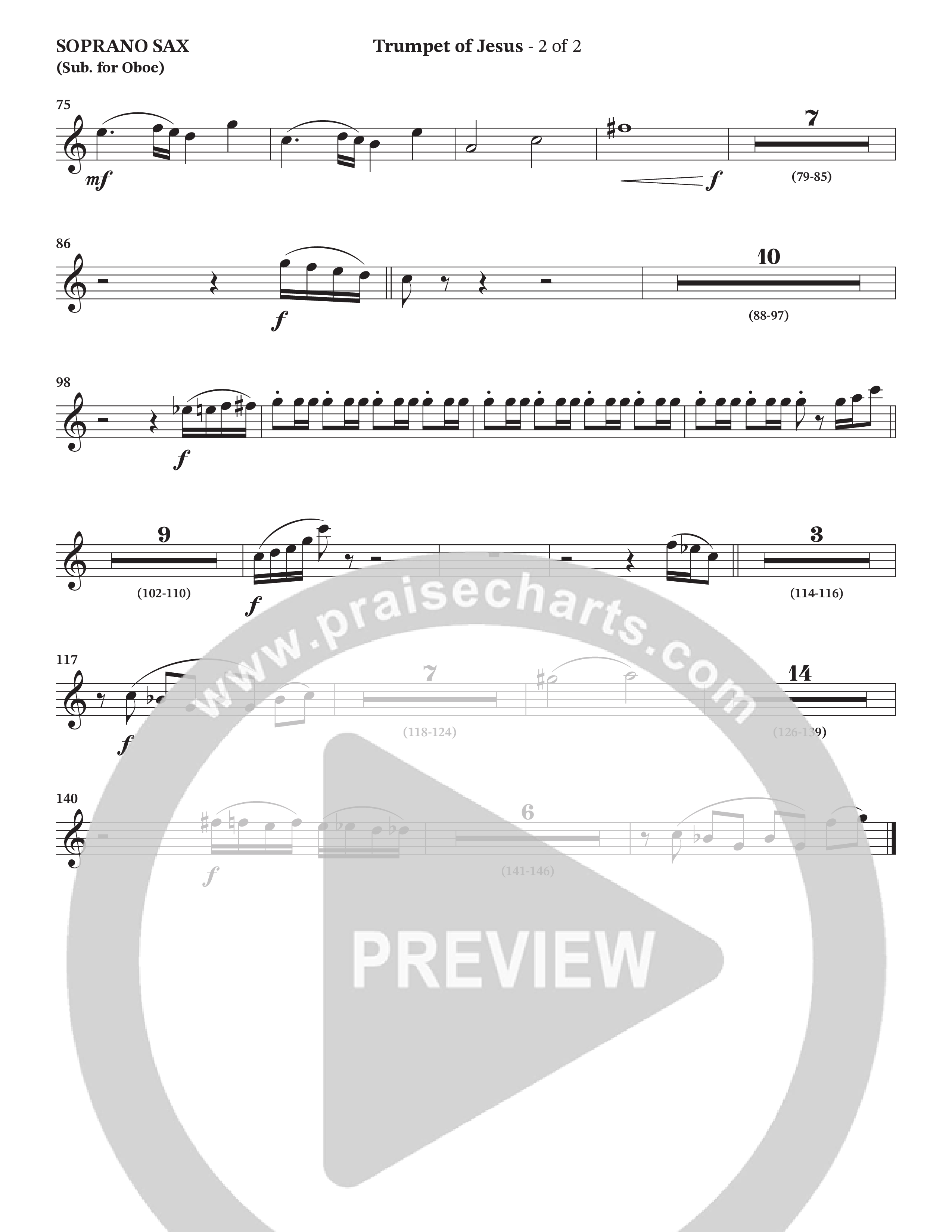 Trumpet Of Jesus (Choral Anthem SATB) Soprano Sax (Charles Billingsley / Russ Taff / Arr. Wayne Haun)