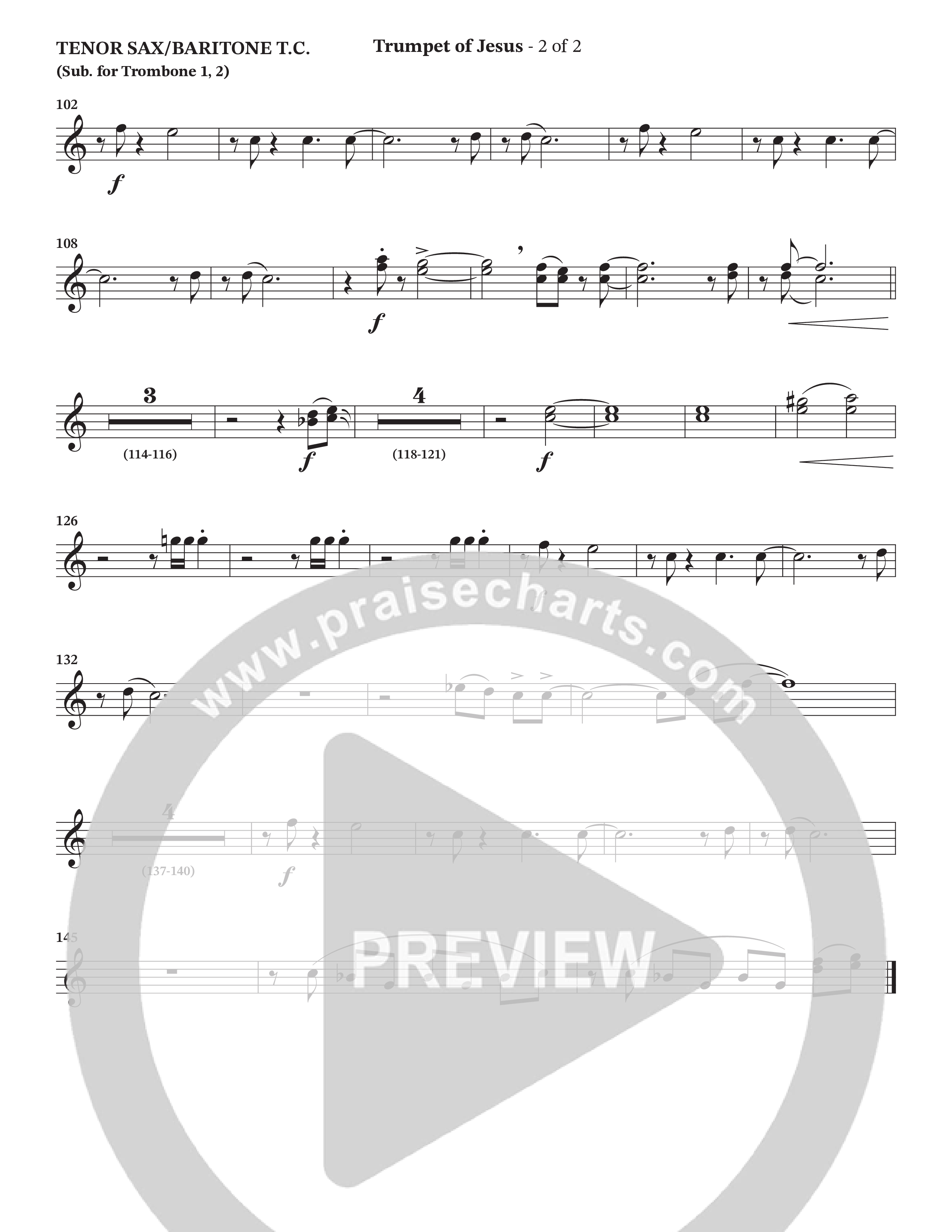 Trumpet Of Jesus (Choral Anthem SATB) Tenor Sax/Baritone T.C. (Charles Billingsley / Russ Taff / Arr. Wayne Haun)