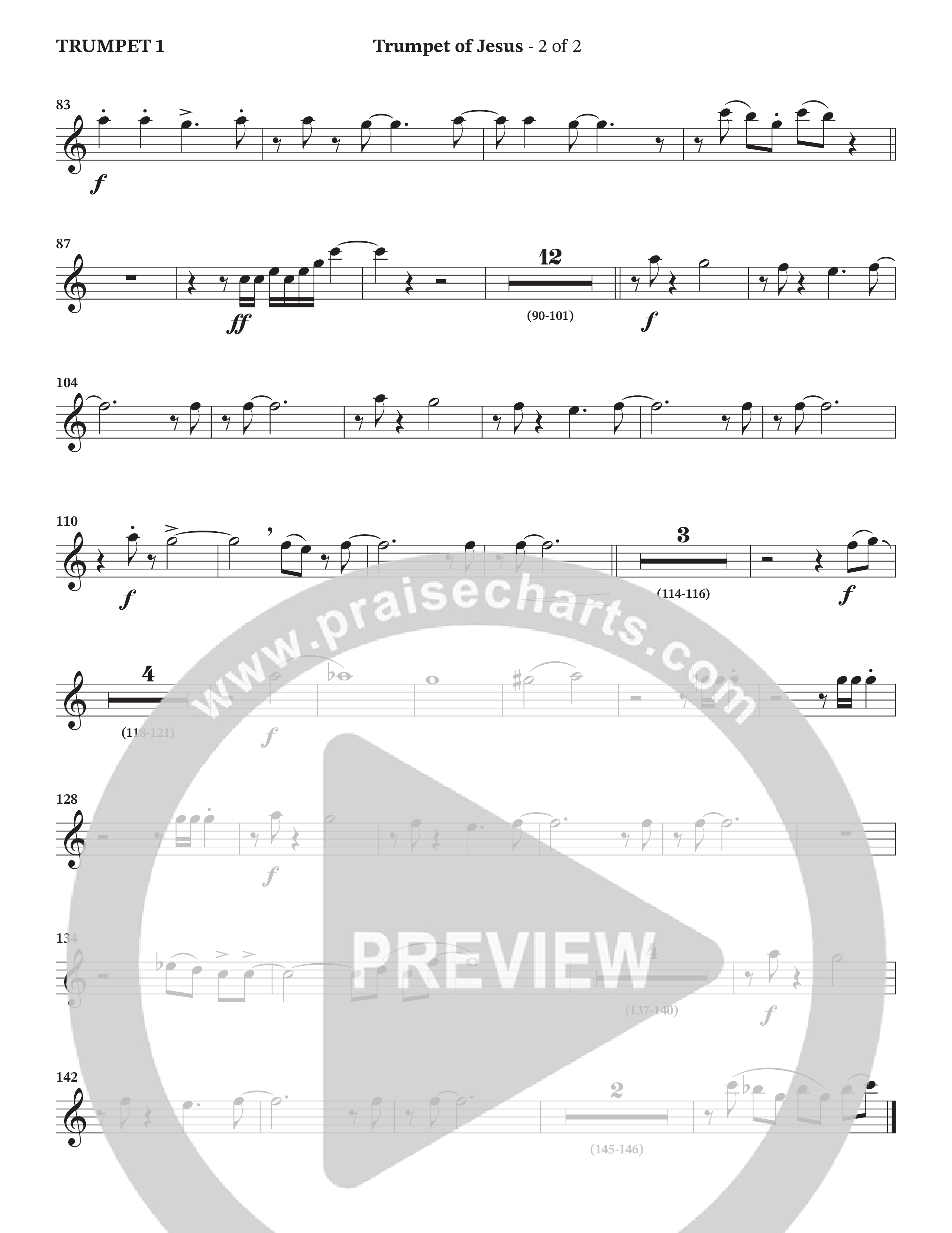 Trumpet Of Jesus (Choral Anthem SATB) Trumpet 1 (Charles Billingsley / Russ Taff / Arr. Wayne Haun)