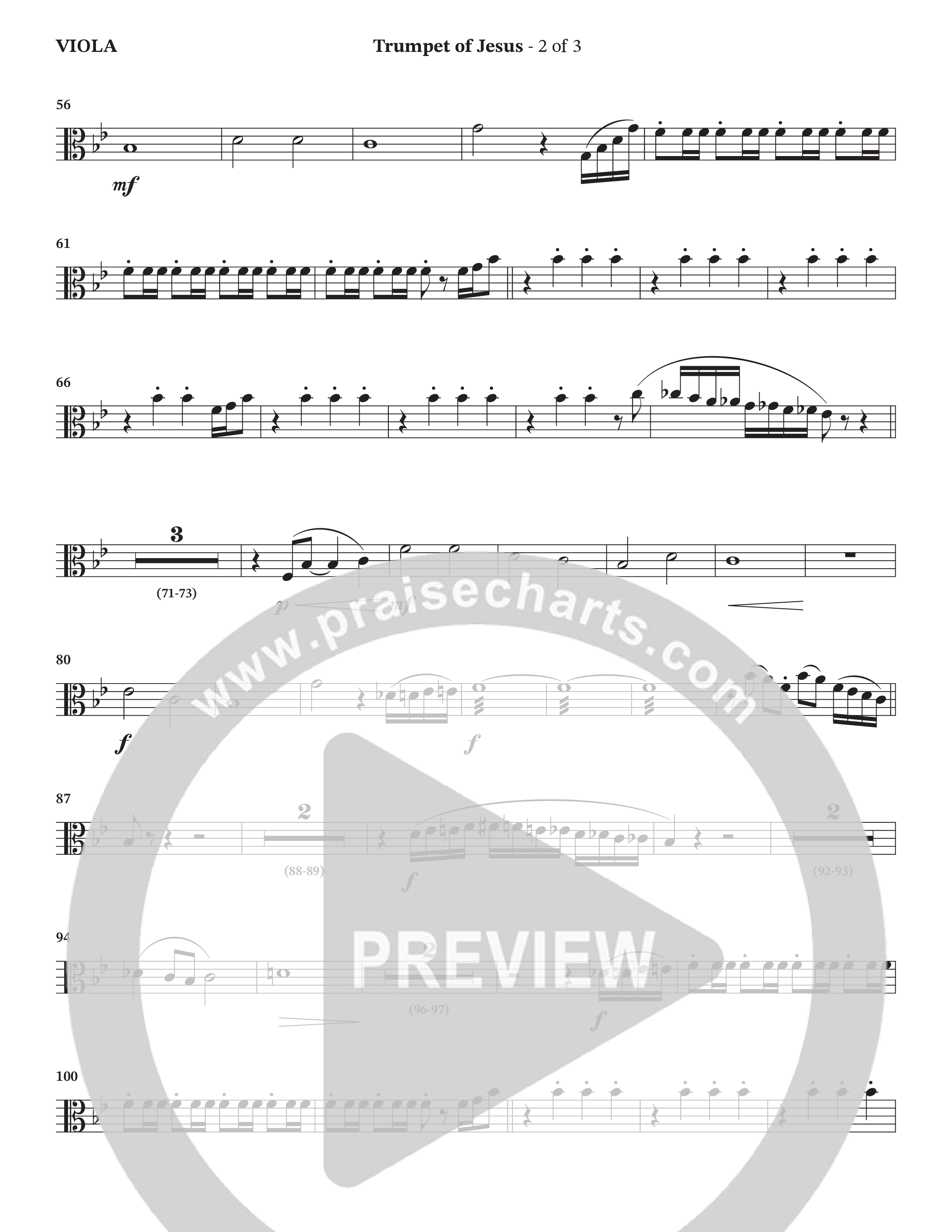 Trumpet Of Jesus (Choral Anthem SATB) Viola (Charles Billingsley / Russ Taff / Arr. Wayne Haun)