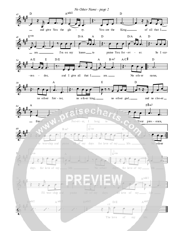No Other Name Lead Sheet (Brent Anderson)
