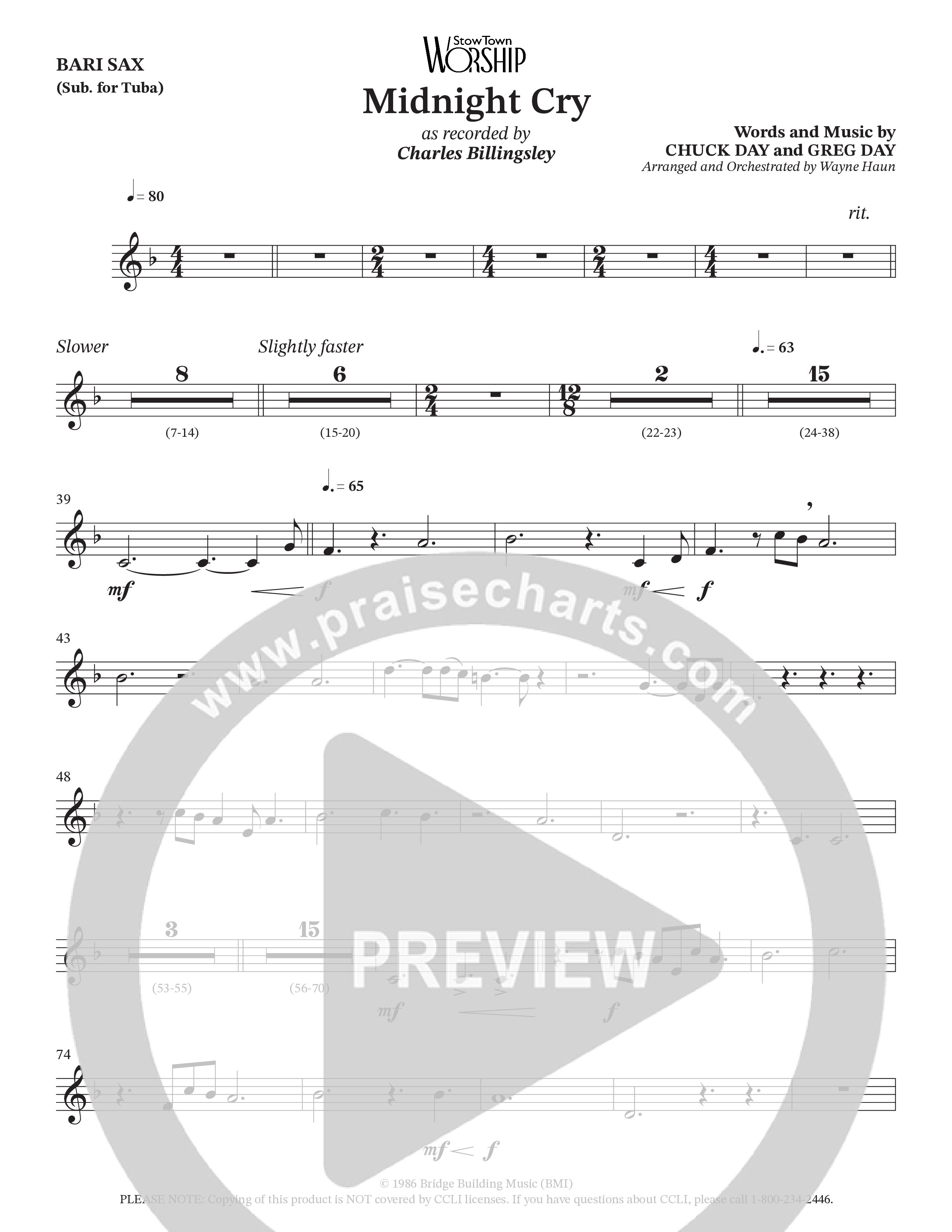 Midnight Cry (Choral Anthem SATB) Bari Sax (Charles Billingsley / Arr. Wayne Haun)