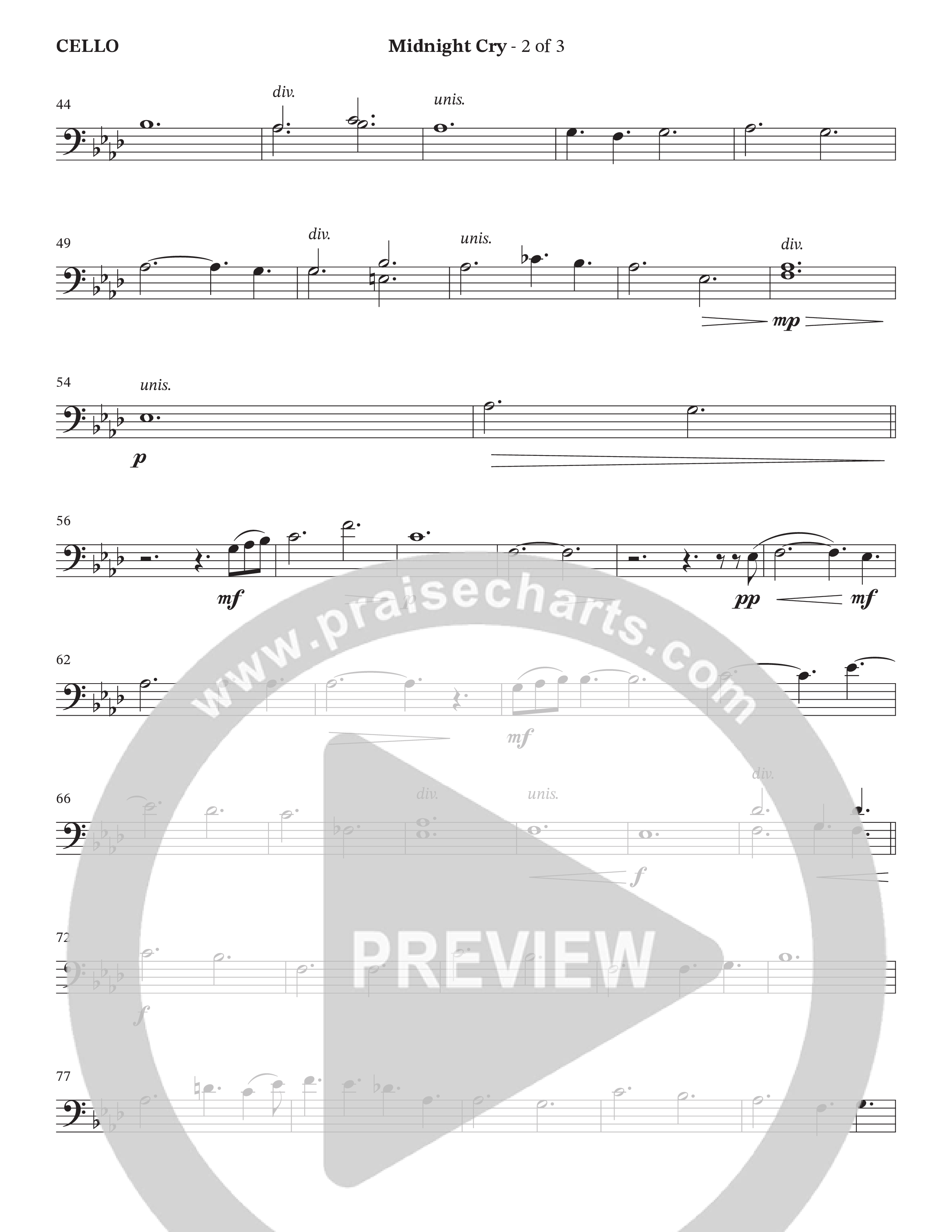 Midnight Cry (Choral Anthem SATB) Cello (Charles Billingsley / Arr. Wayne Haun)