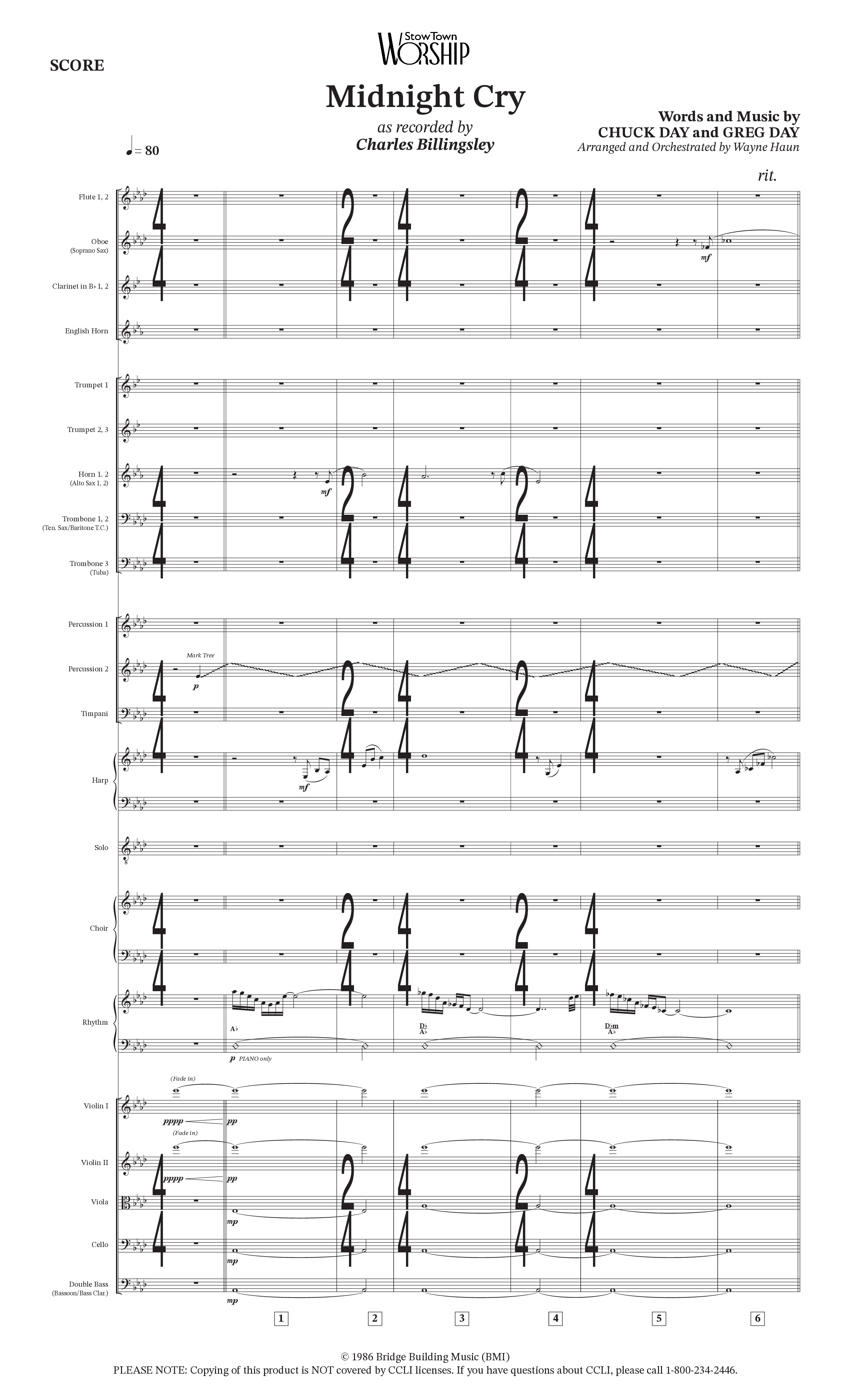 Midnight Cry (Choral Anthem SATB) Orchestration (Charles Billingsley / Arr. Wayne Haun)