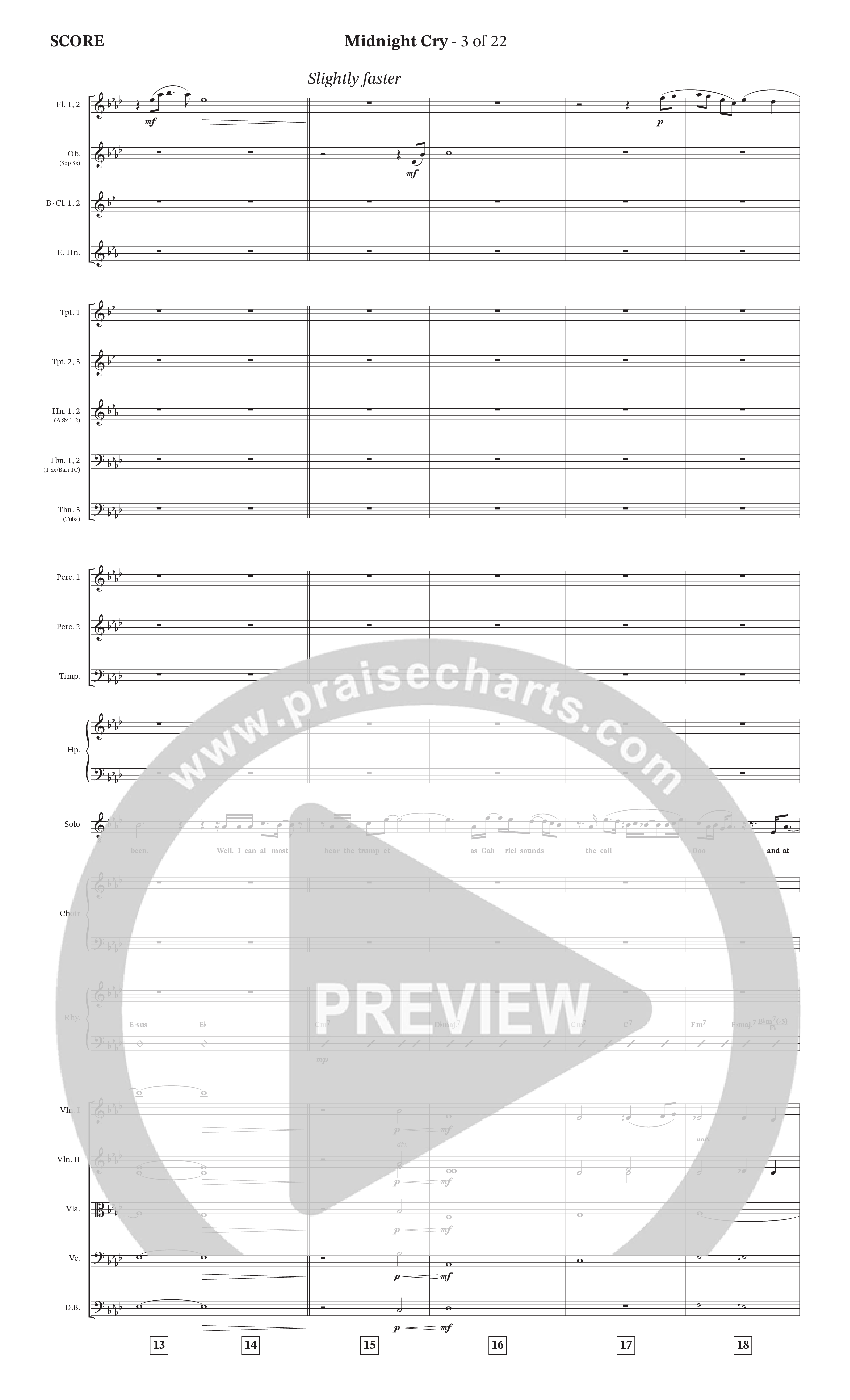 Midnight Cry (Choral Anthem SATB) Orchestration (Charles Billingsley / Arr. Wayne Haun)