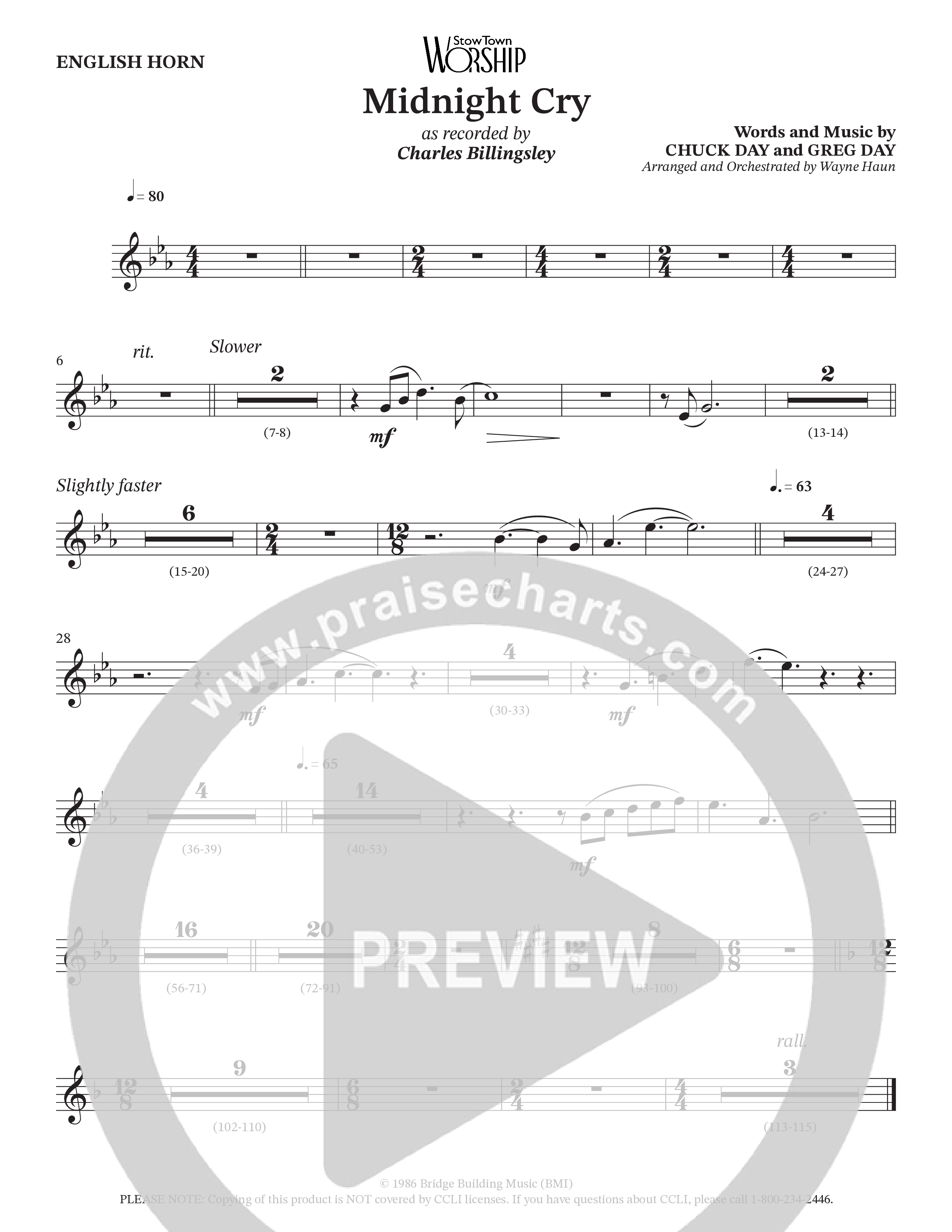 Midnight Cry (Choral Anthem SATB) English Horn (Charles Billingsley / Arr. Wayne Haun)
