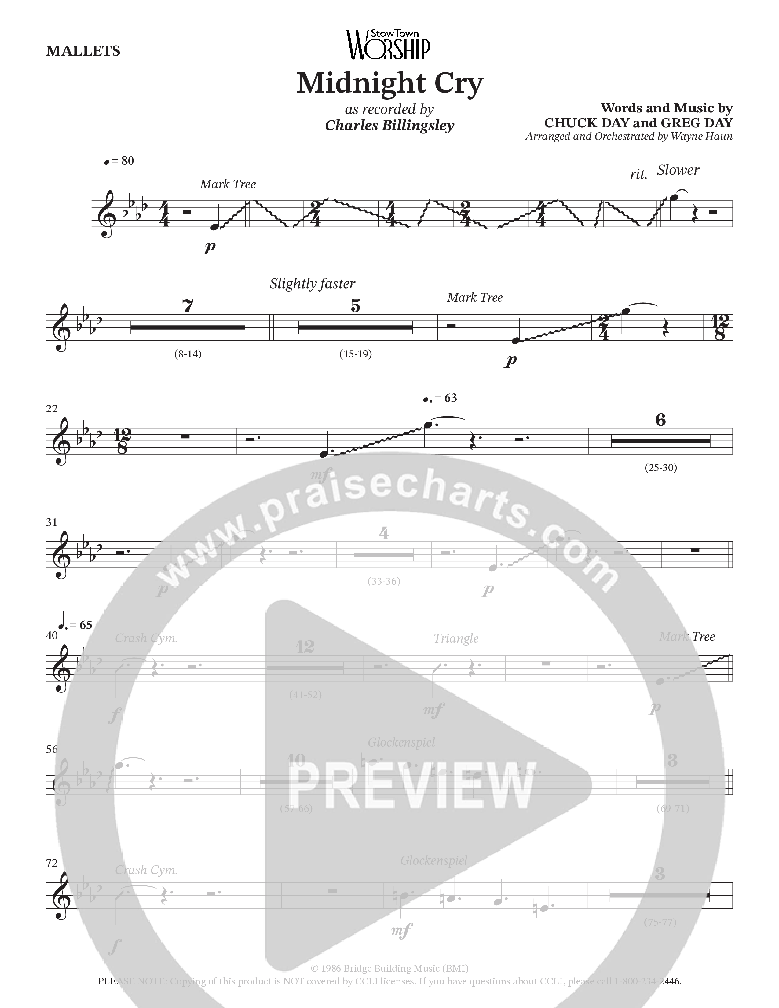 Midnight Cry (Choral Anthem SATB) Mallets (Charles Billingsley / Arr. Wayne Haun)