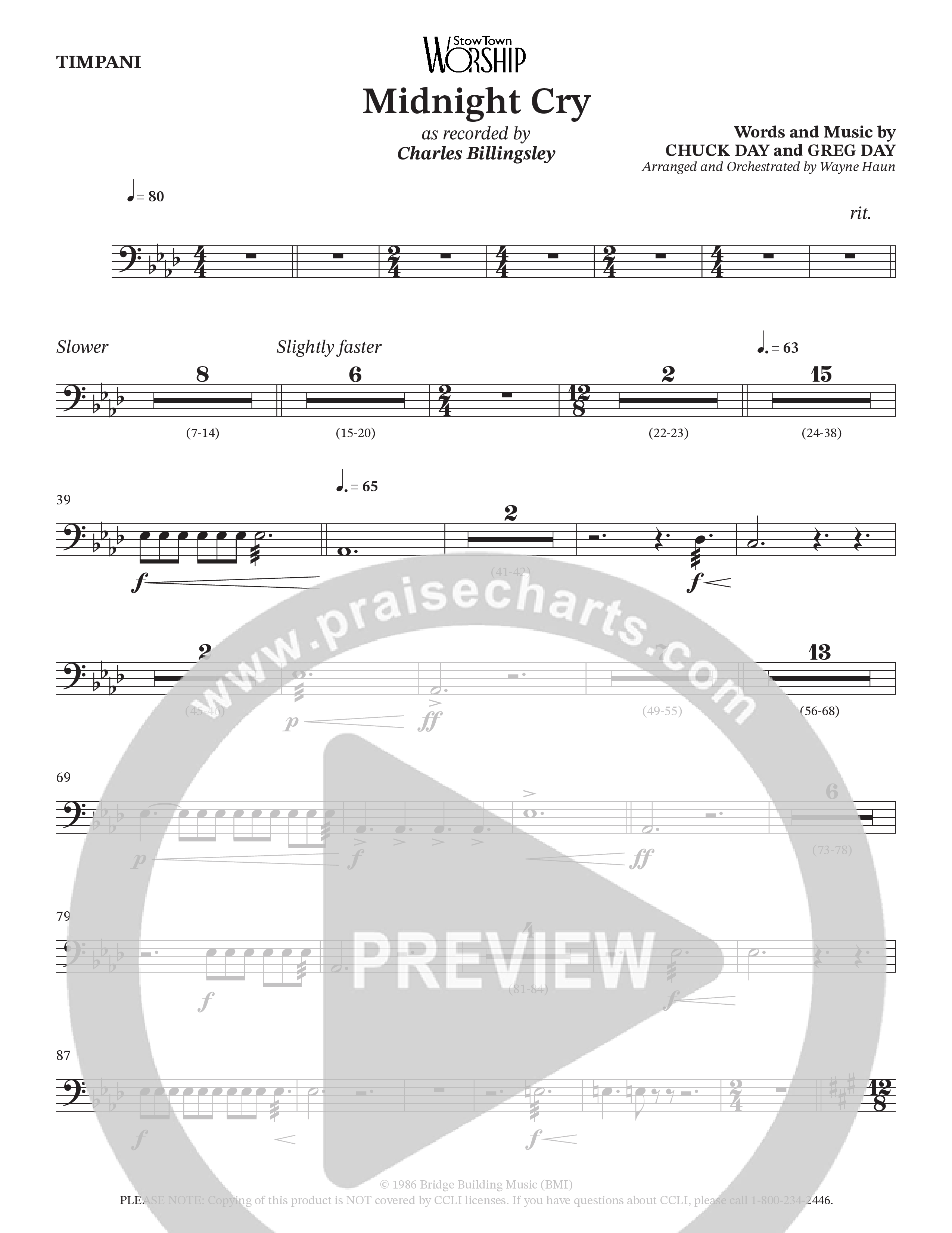 Midnight Cry (Choral Anthem SATB) Timpani (Charles Billingsley / Arr. Wayne Haun)