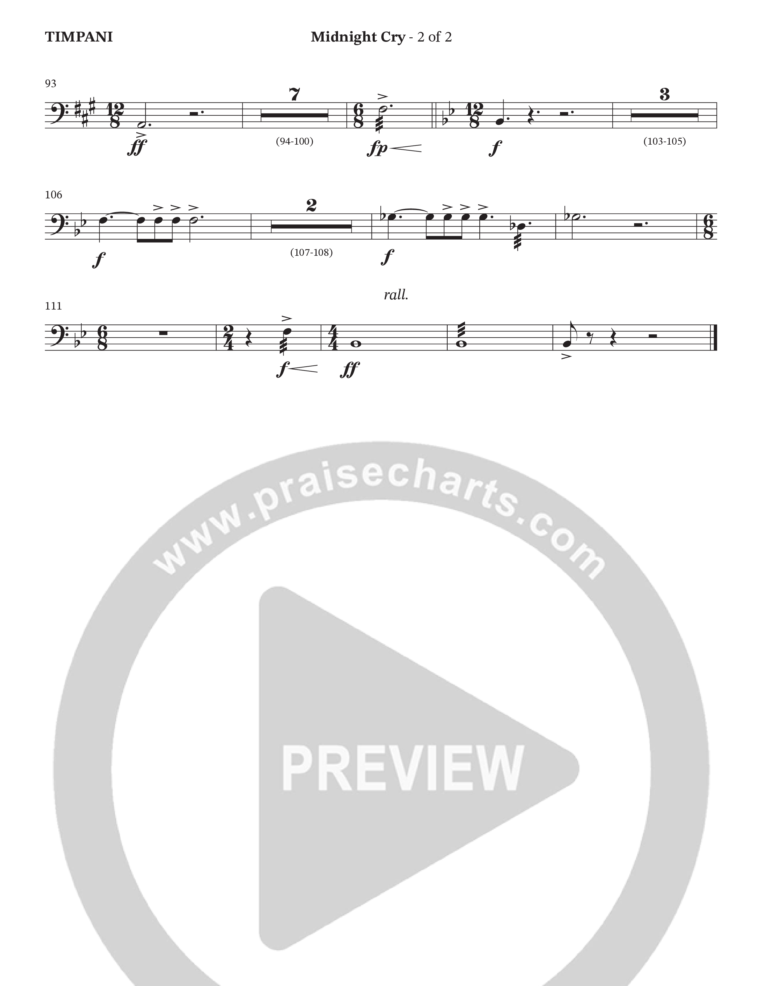 Midnight Cry (Choral Anthem SATB) Timpani (Charles Billingsley / Arr. Wayne Haun)