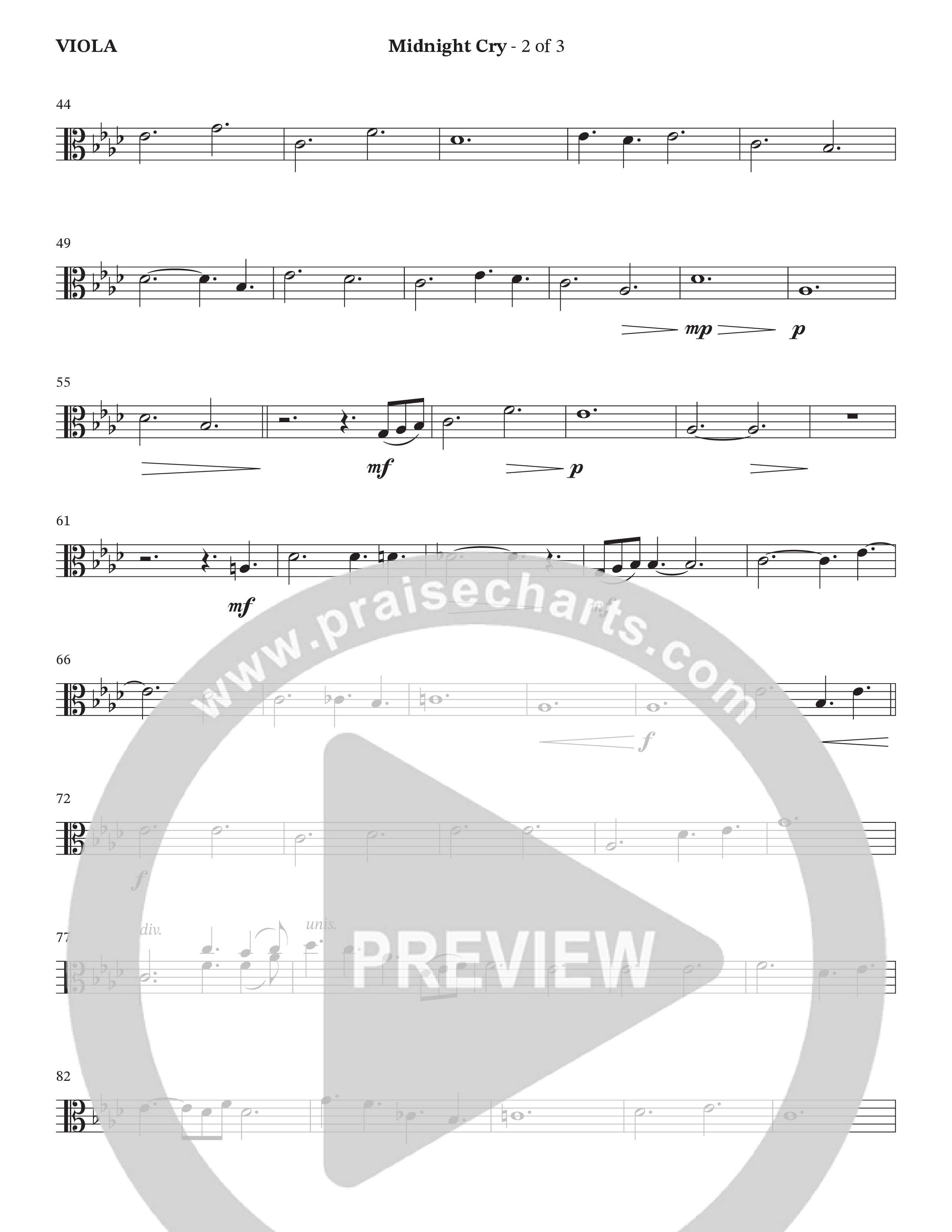 Midnight Cry (Choral Anthem SATB) Viola (Charles Billingsley / Arr. Wayne Haun)
