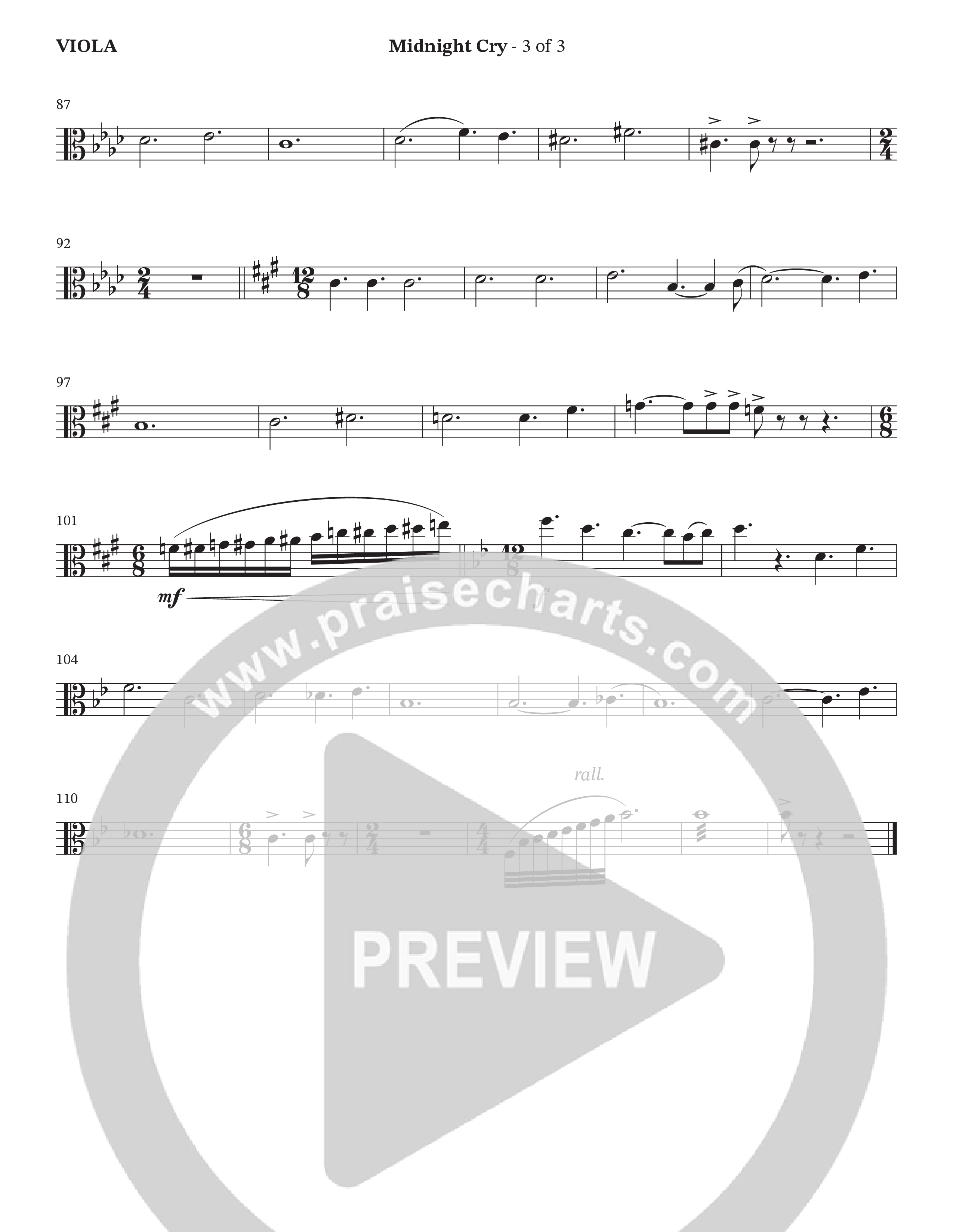 Midnight Cry (Choral Anthem SATB) Viola (Charles Billingsley / Arr. Wayne Haun)