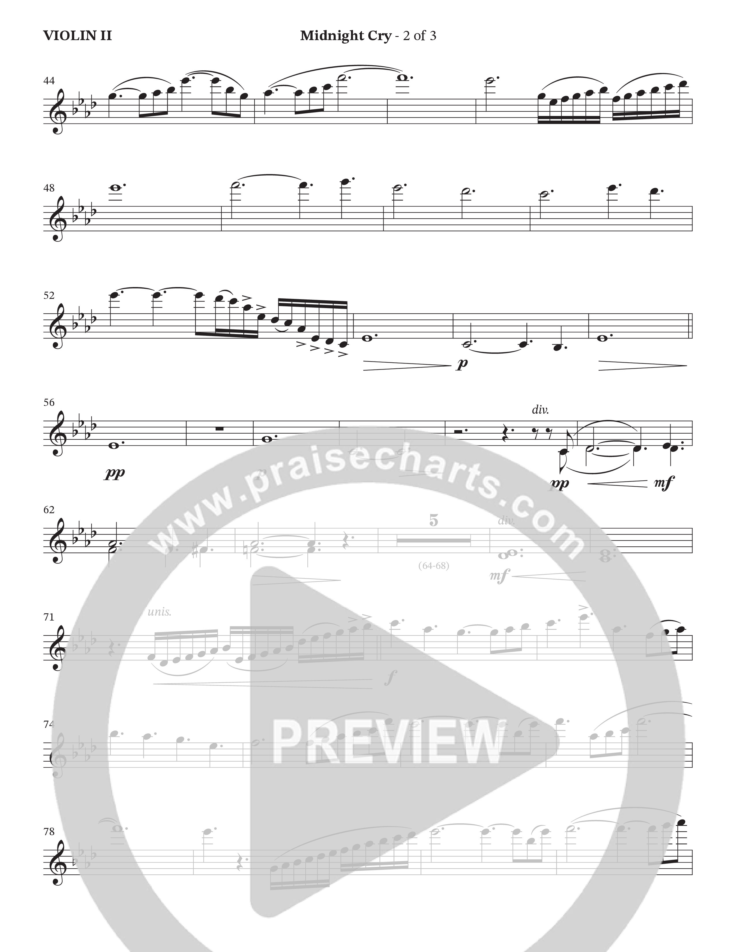 Midnight Cry (Choral Anthem SATB) Violin 2 (Charles Billingsley / Arr. Wayne Haun)