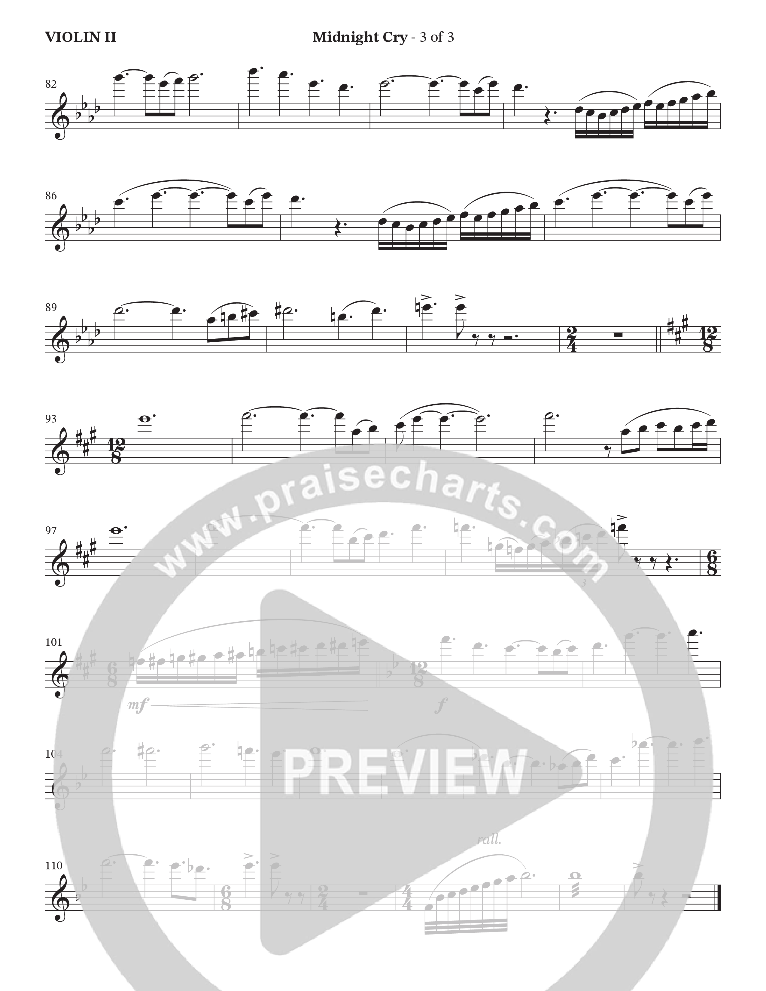 Midnight Cry (Choral Anthem SATB) Violin 2 (Charles Billingsley / Arr. Wayne Haun)