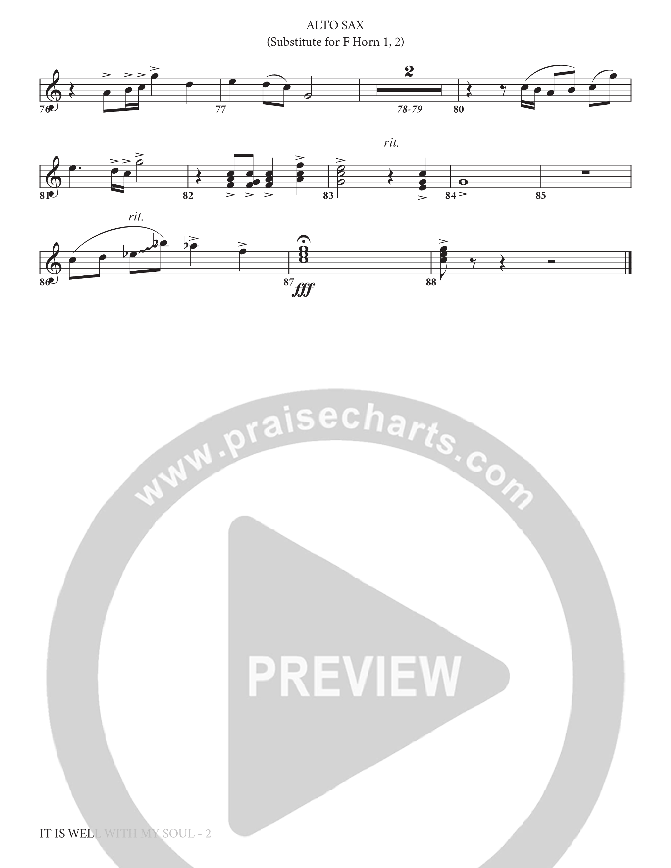 It Is Well (Choral Anthem SATB) Alto Sax (Charles Billingsley / Arr. Adam Lancaster)