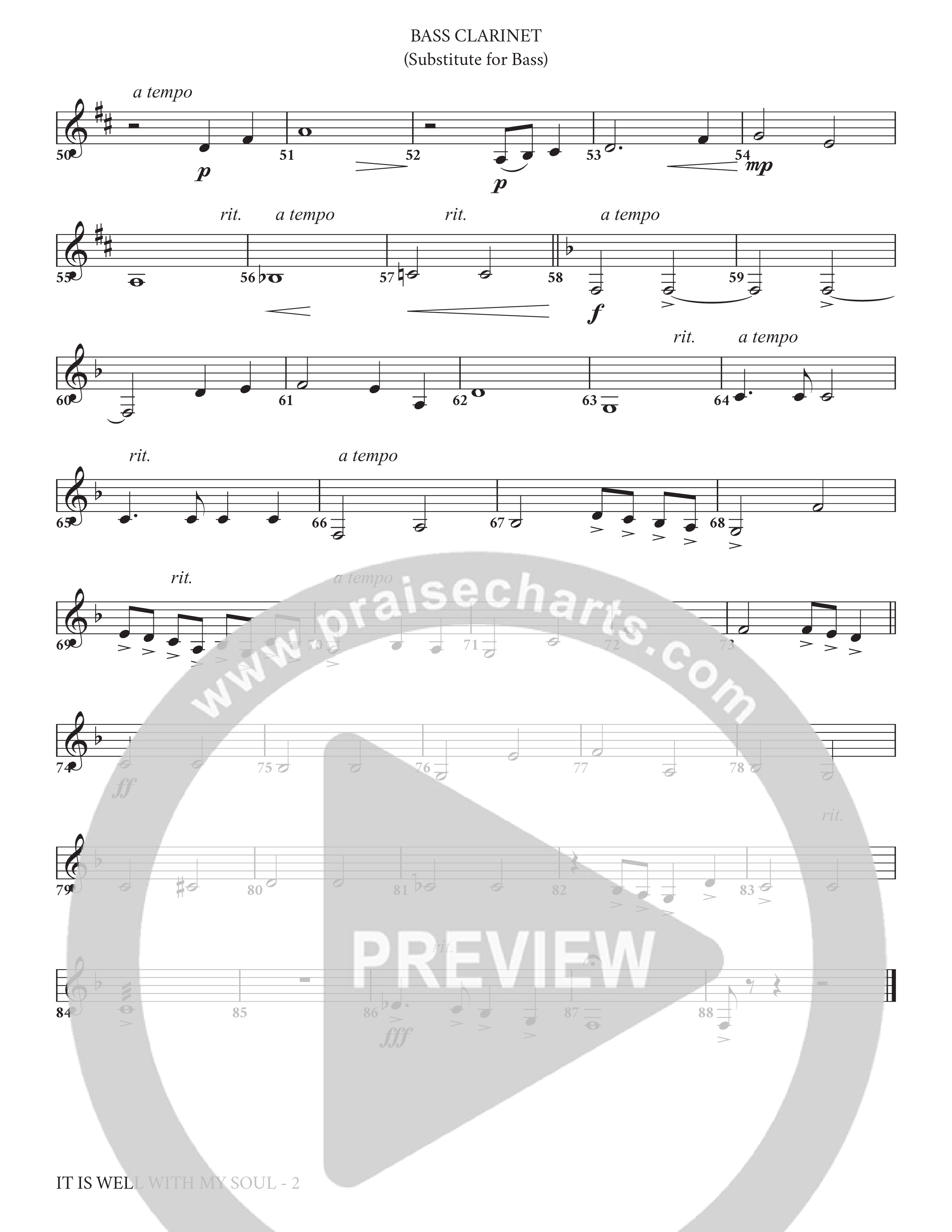 It Is Well (Choral Anthem SATB) Bass Clarinet (Charles Billingsley / Arr. Adam Lancaster)