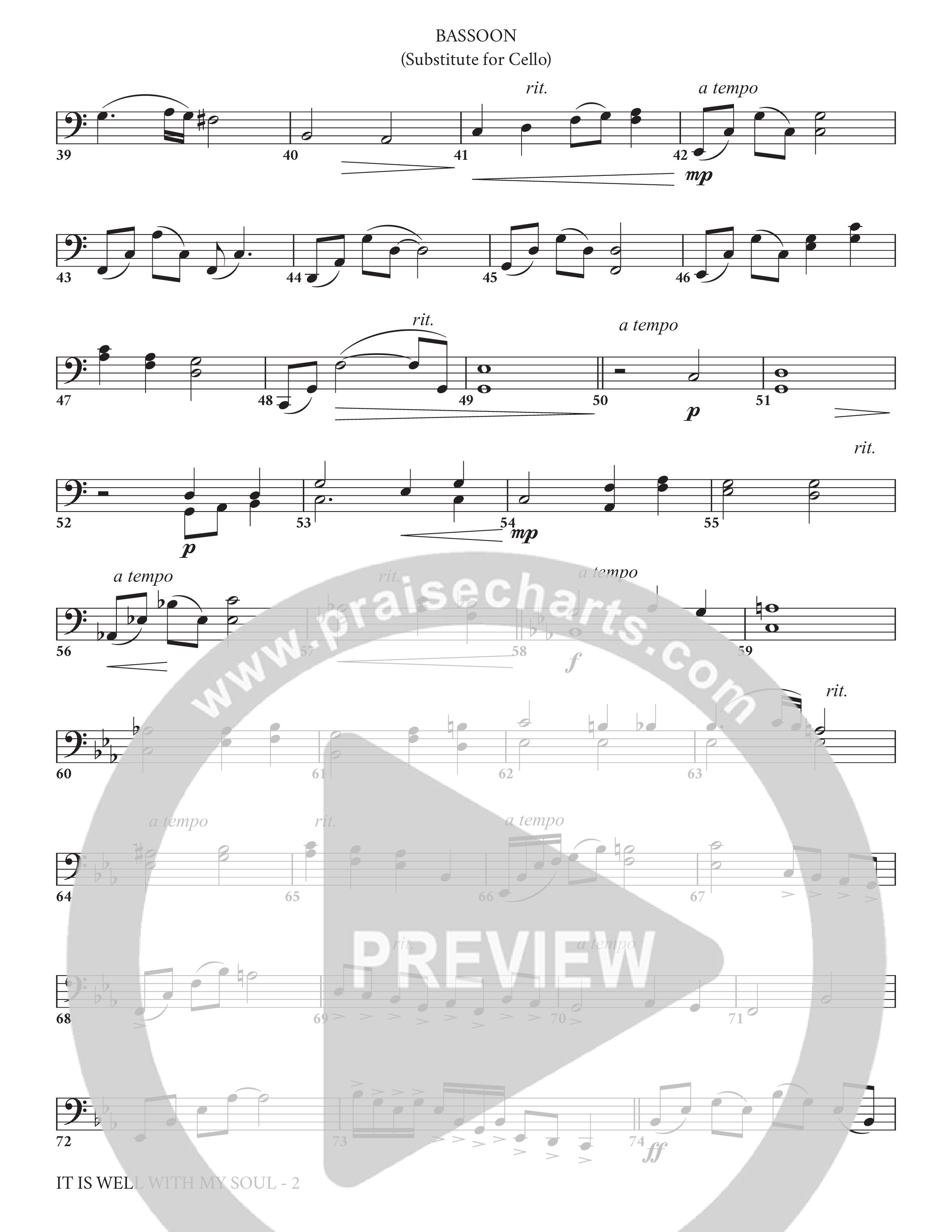 It Is Well (Choral Anthem SATB) Bassoon (Charles Billingsley / Arr. Adam Lancaster)