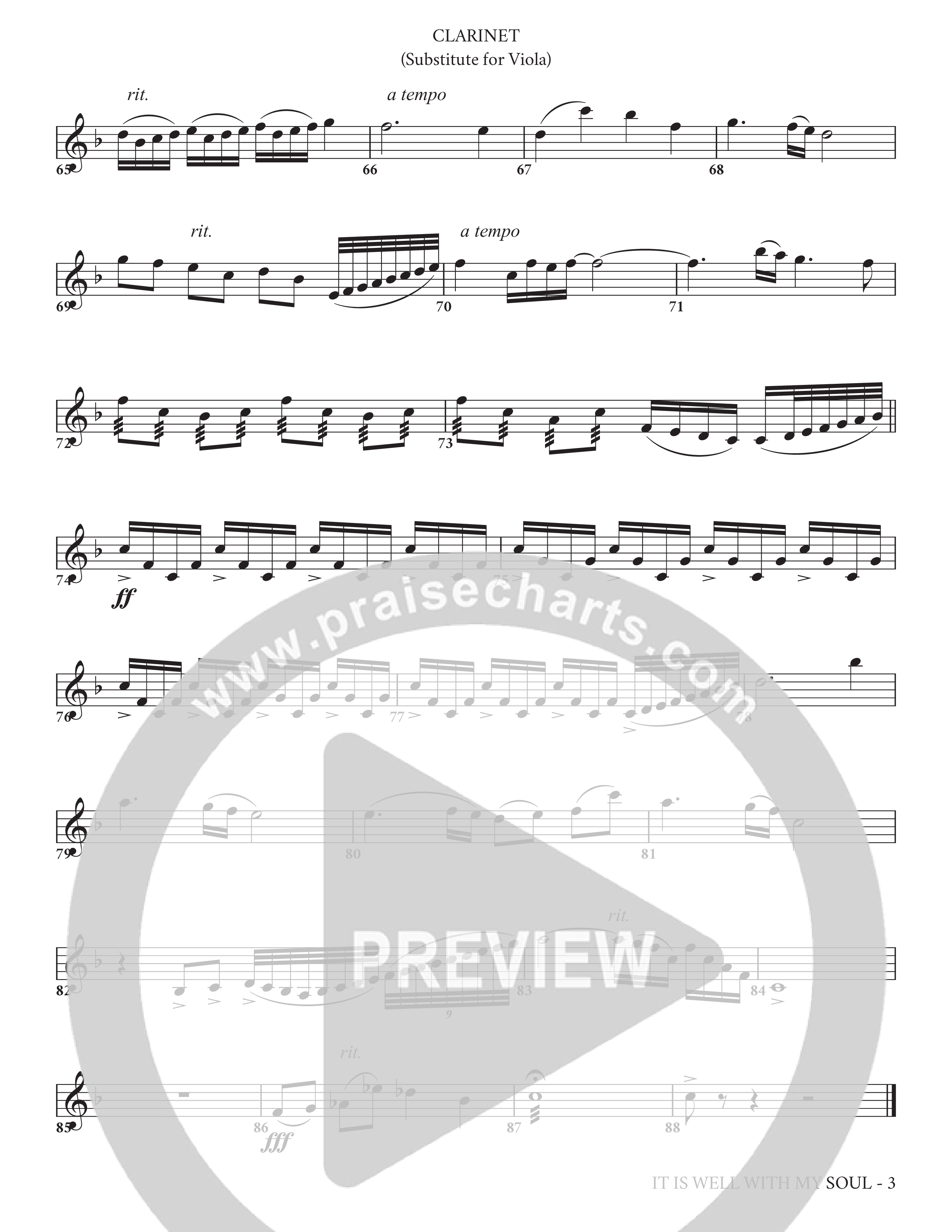 It Is Well (Choral Anthem SATB) Clarinet (Charles Billingsley / Arr. Adam Lancaster)