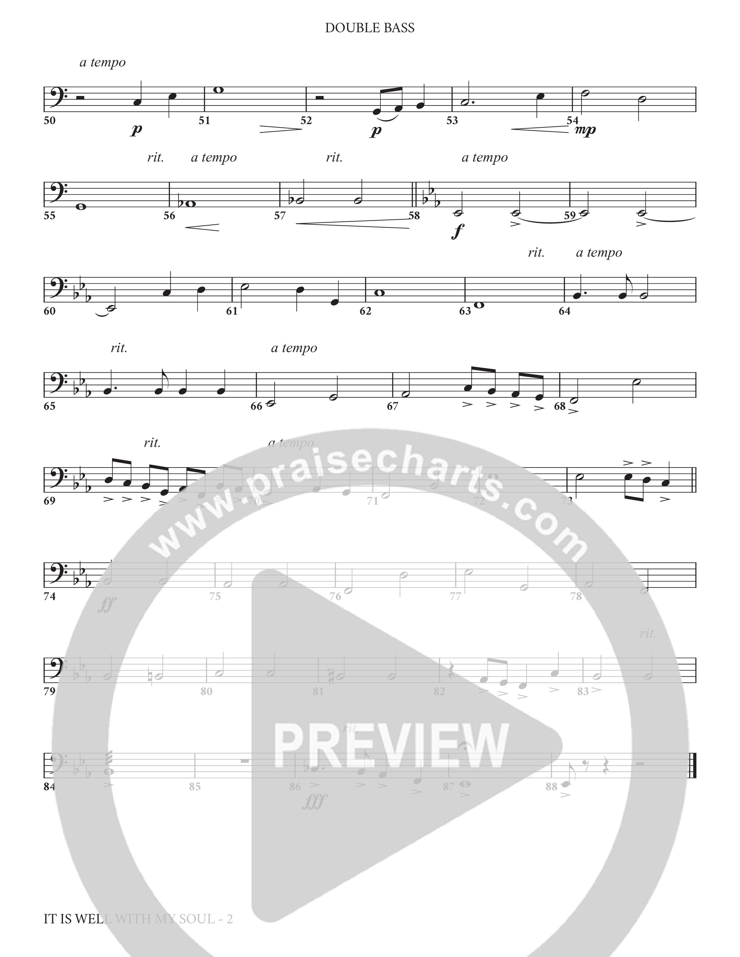 It Is Well (Choral Anthem SATB) Double Bass (Charles Billingsley / Arr. Adam Lancaster)