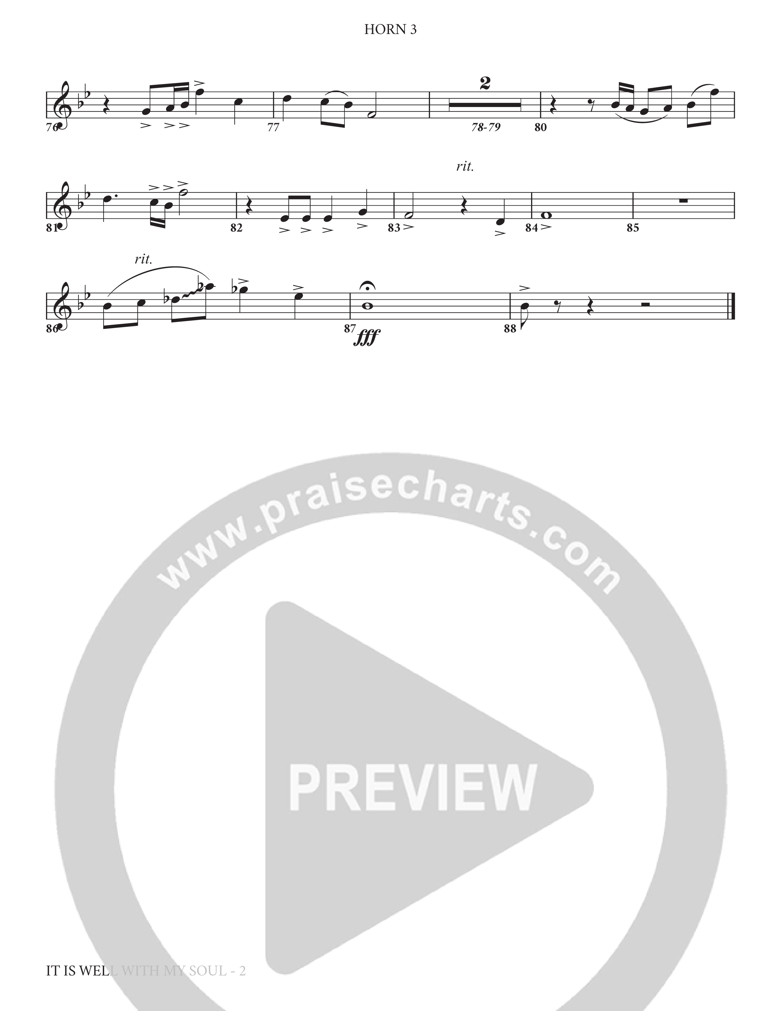 It Is Well (Choral Anthem SATB) French Horn 3 (Charles Billingsley / Arr. Adam Lancaster)