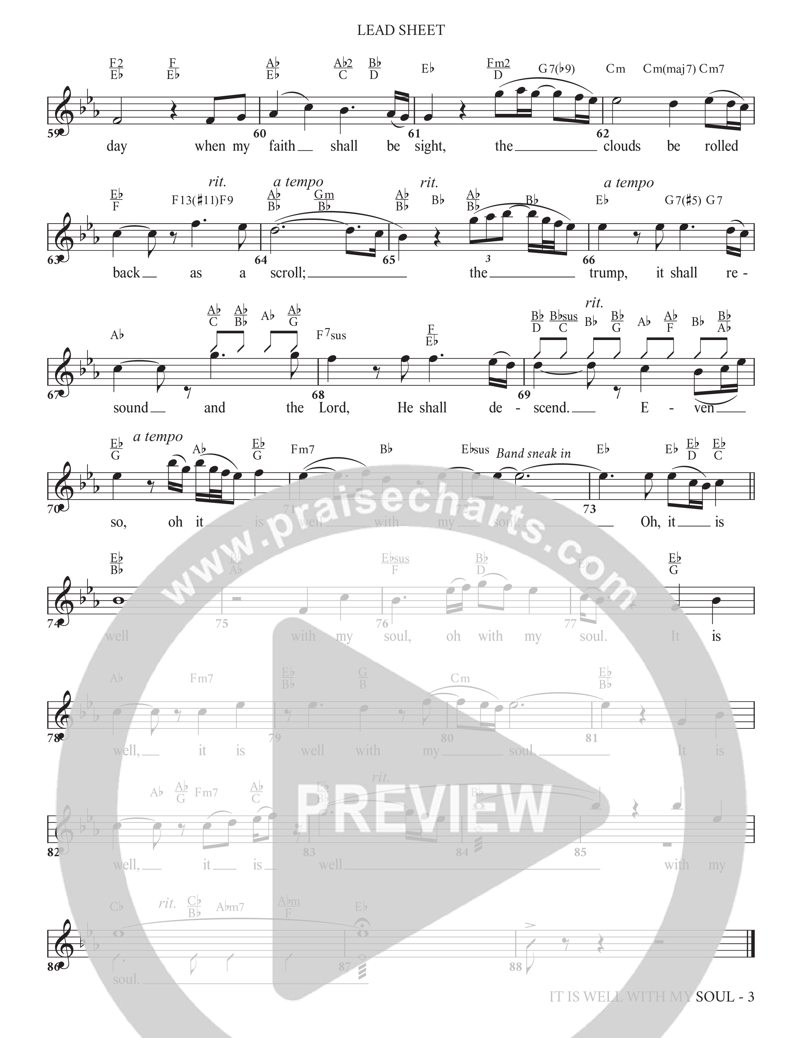 It Is Well (Choral Anthem SATB) Lead Sheet Melody (Charles Billingsley / Arr. Adam Lancaster)