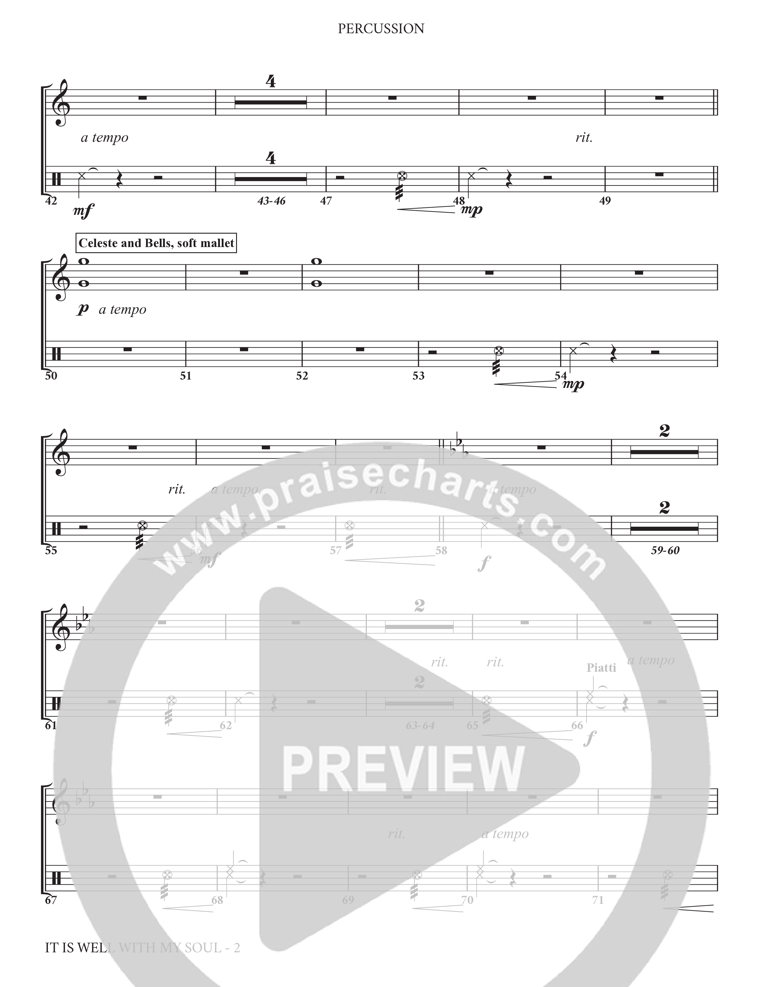 It Is Well (Choral Anthem SATB) Percussion (Charles Billingsley / Arr. Adam Lancaster)