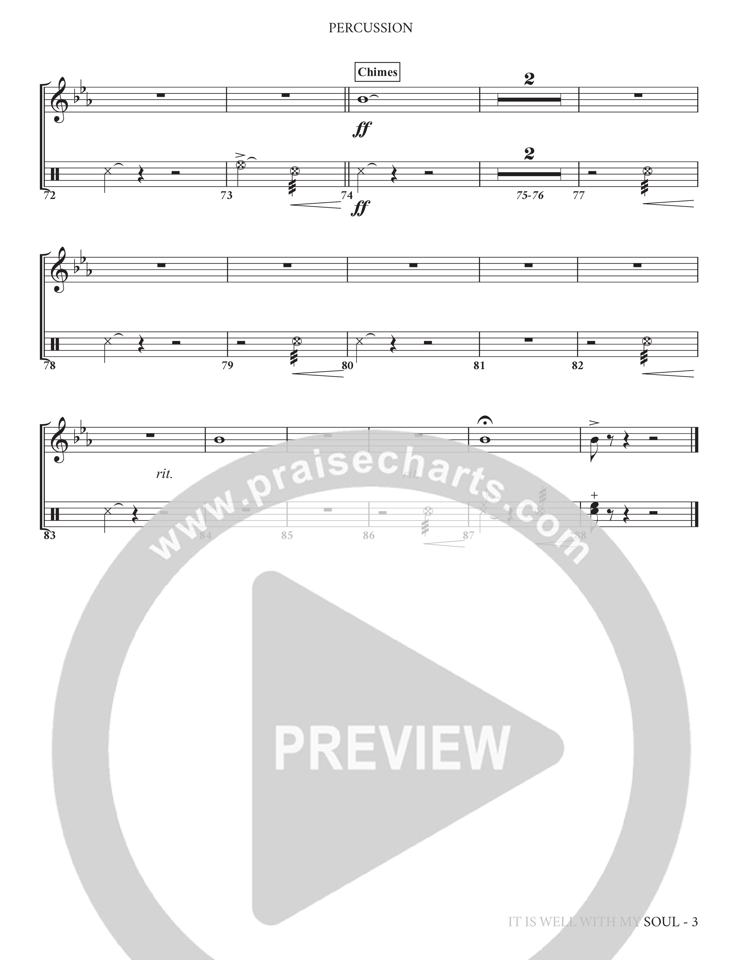It Is Well (Choral Anthem SATB) Percussion (Charles Billingsley / Arr. Adam Lancaster)