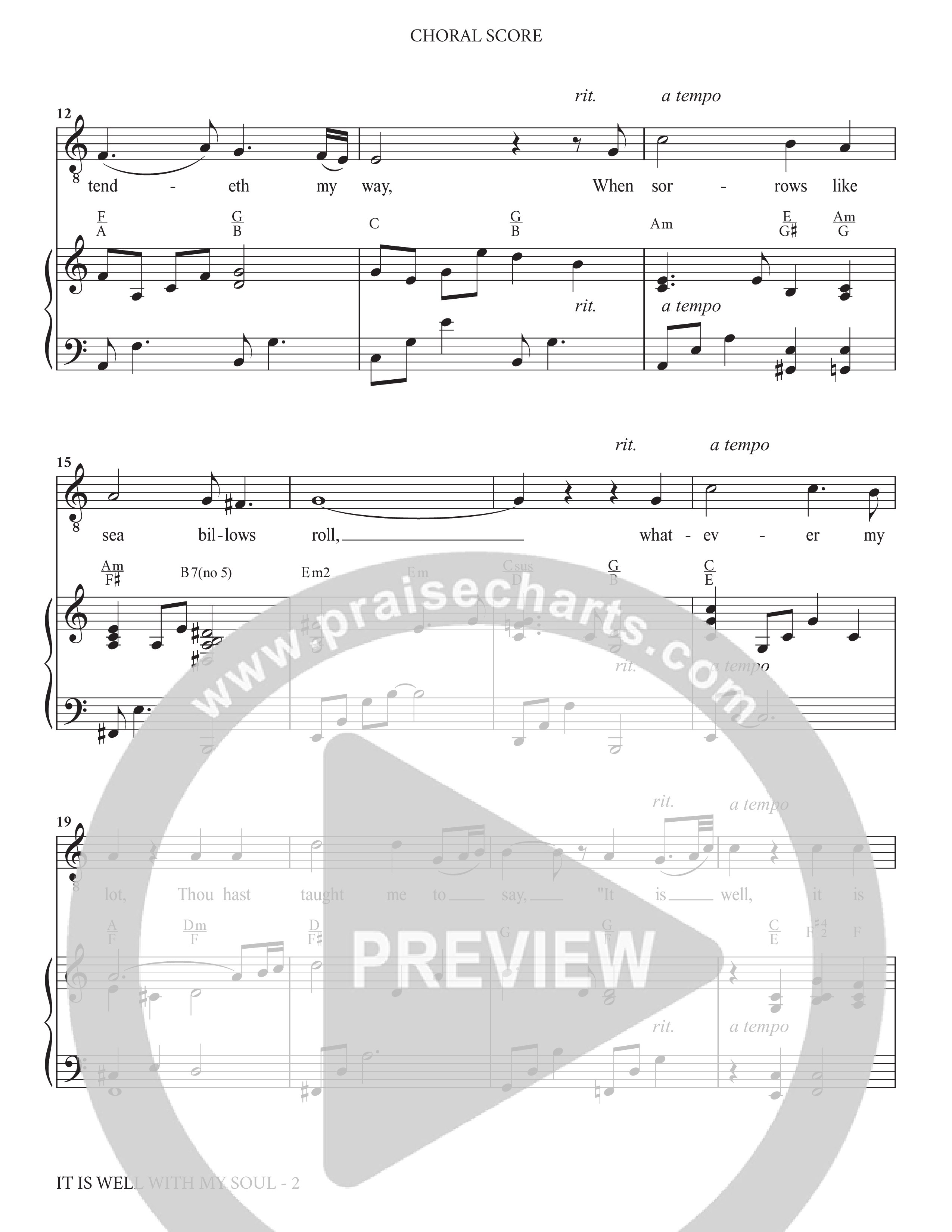 It Is Well (Choral Anthem SATB) Piano/Vocal Pack (Charles Billingsley / Arr. Adam Lancaster)
