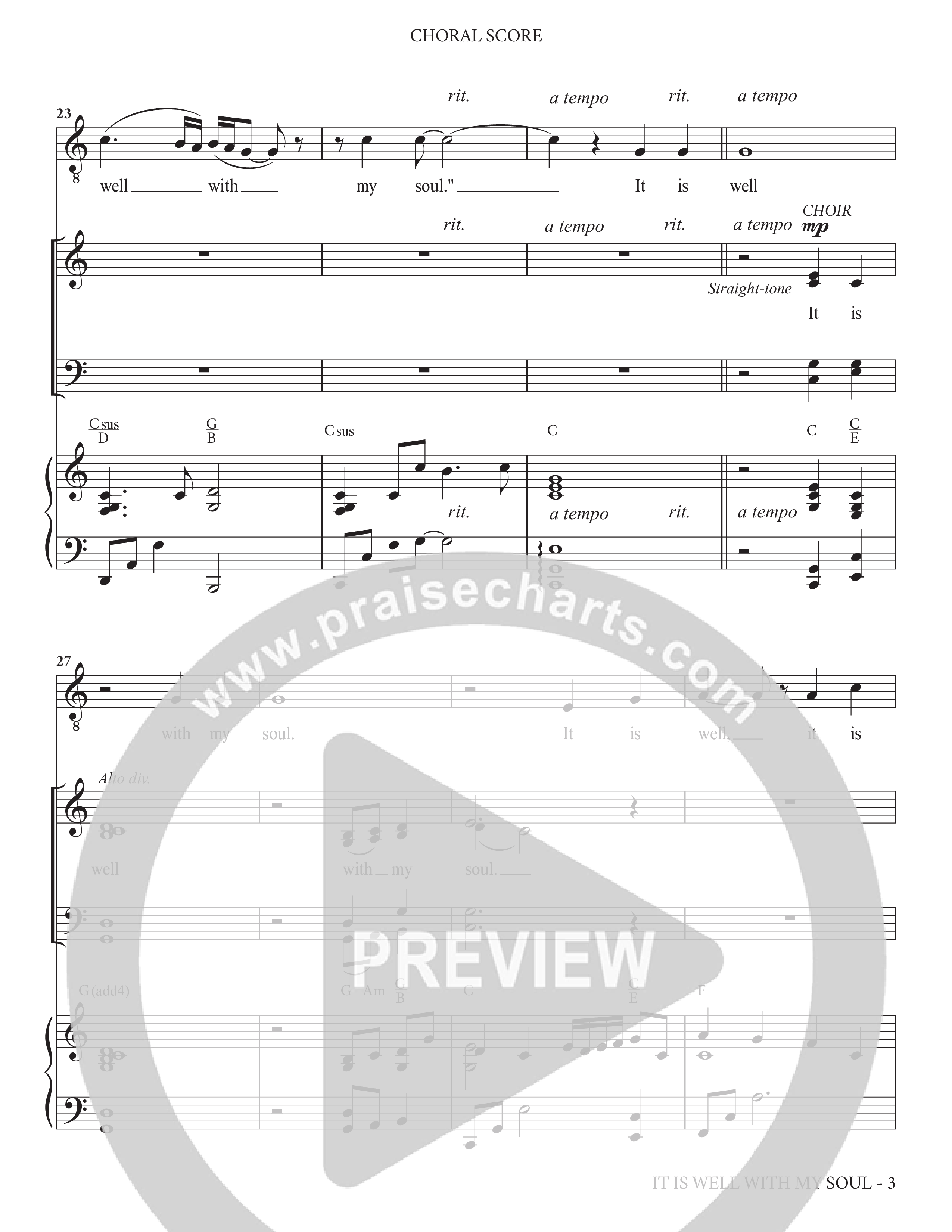 It Is Well (Choral Anthem SATB) Piano/Vocal Pack (Charles Billingsley / Arr. Adam Lancaster)