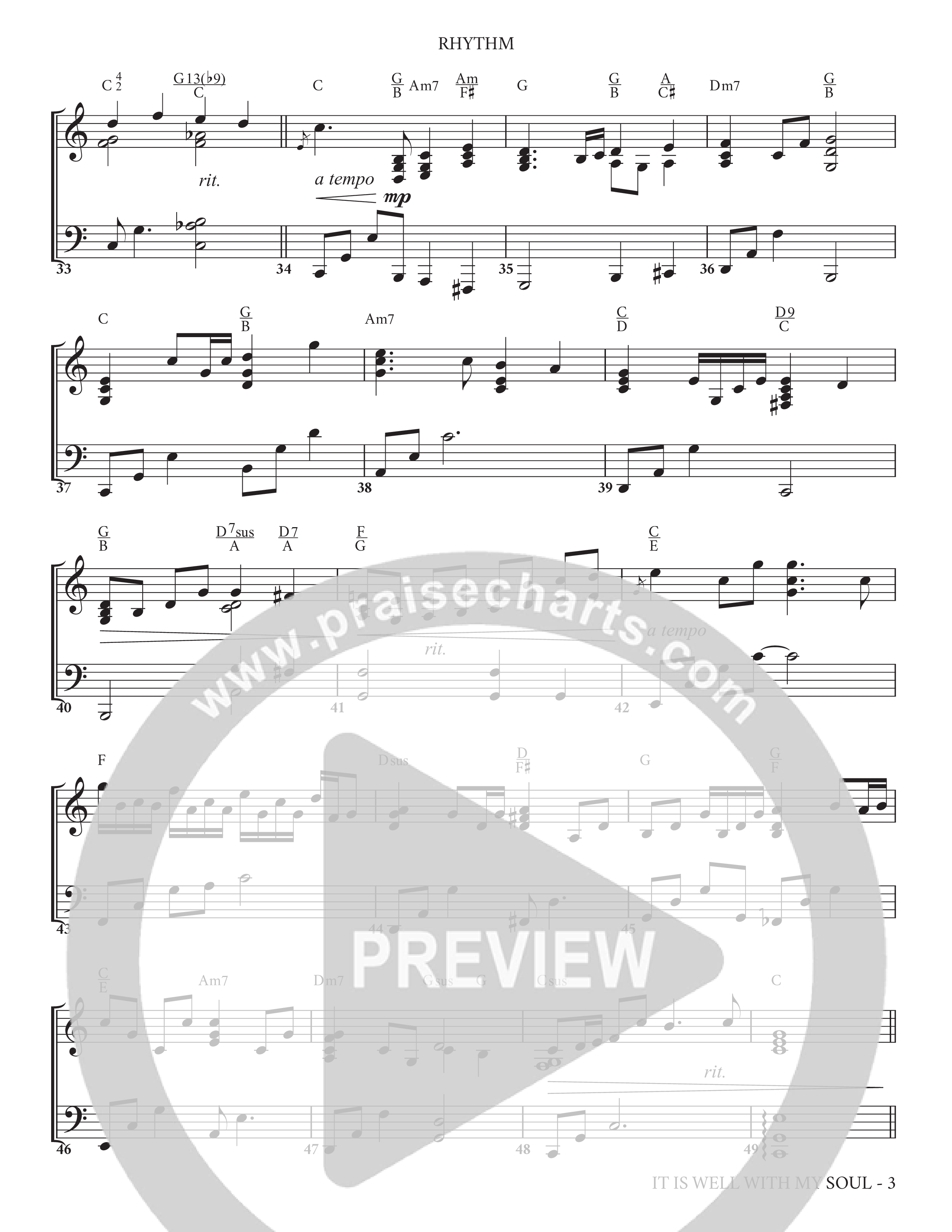 It Is Well (Choral Anthem SATB) Rhythm Chart (Charles Billingsley / Arr. Adam Lancaster)
